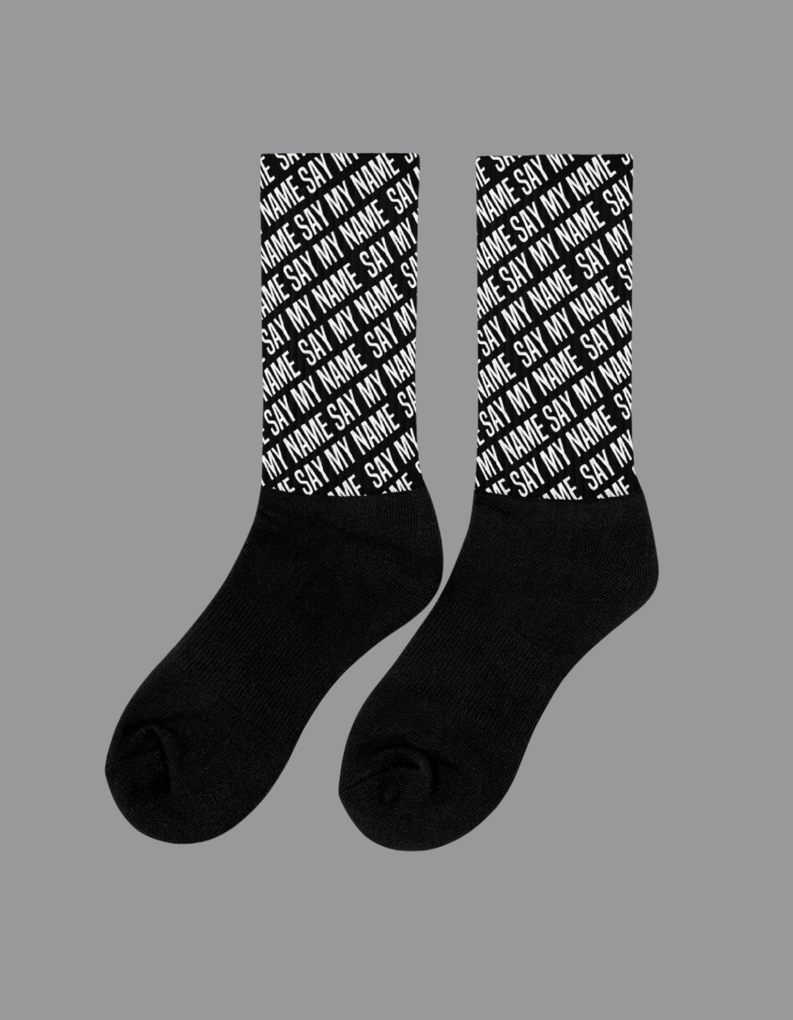 Chaussettes unisexe  BLACK NOIR "SAY MY NAME"