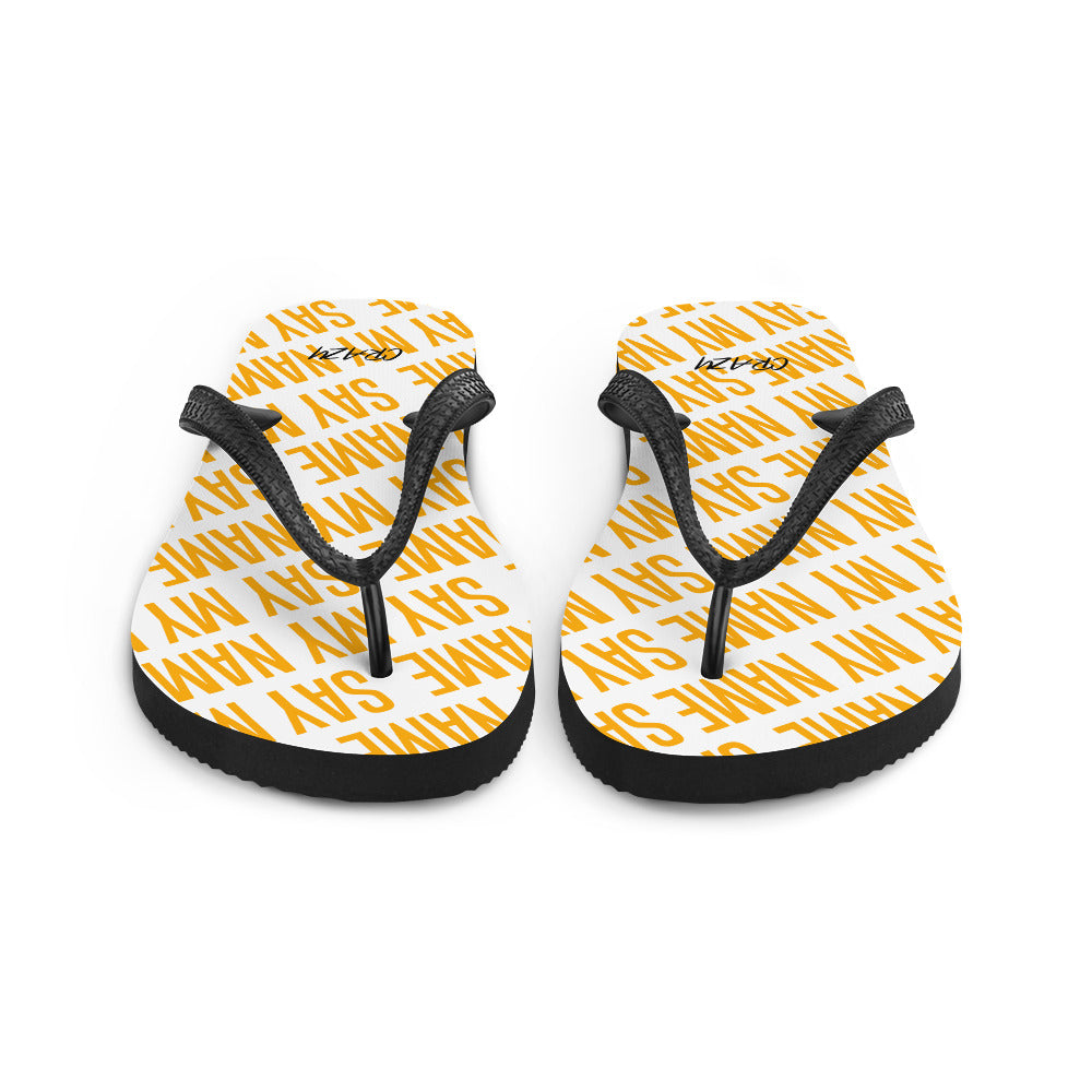 Tongs Unisexe "SAY MY NAME" Orange Fluo