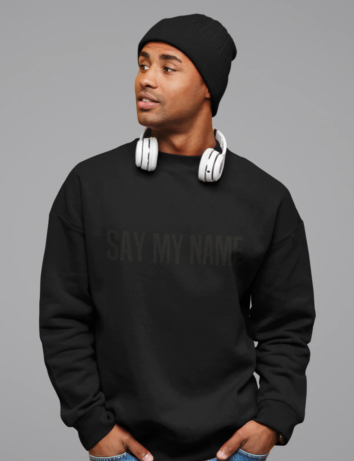 SWEATSHIRT CSG unisexe BLACK NOIR "SAY MY NAME"