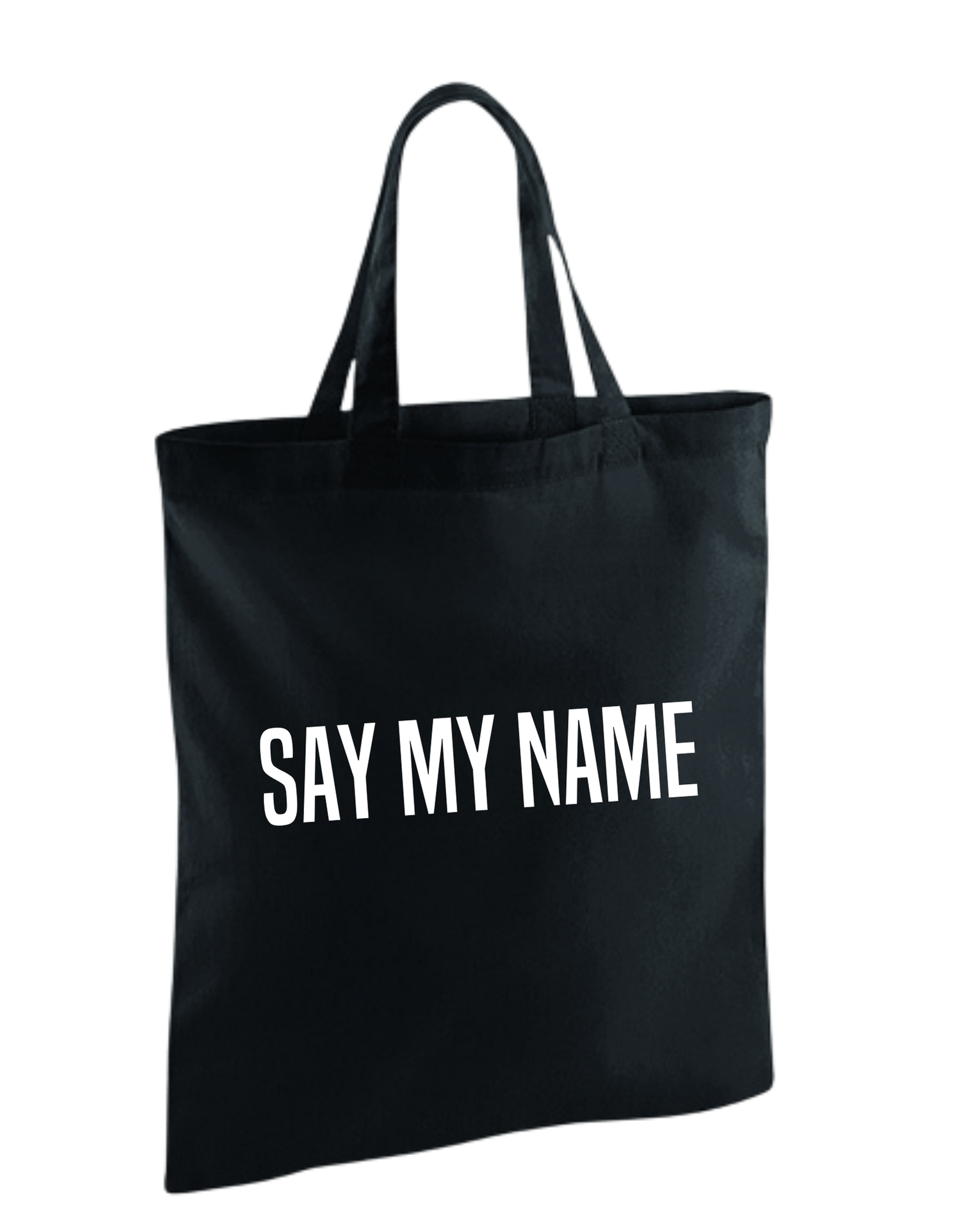 SAc cabas Say my name noir imprimé blanc