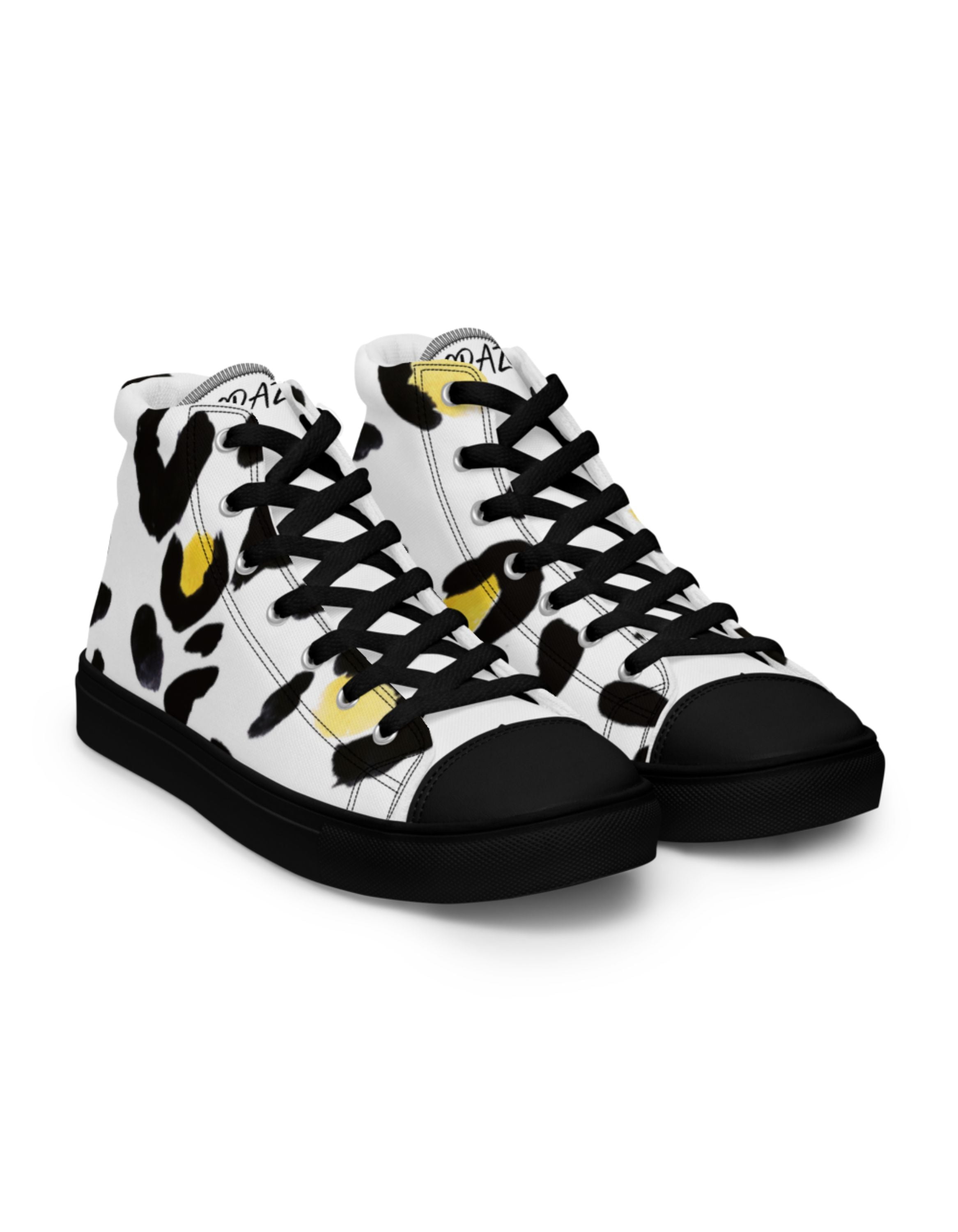 Leopard women's high canvas sneakers