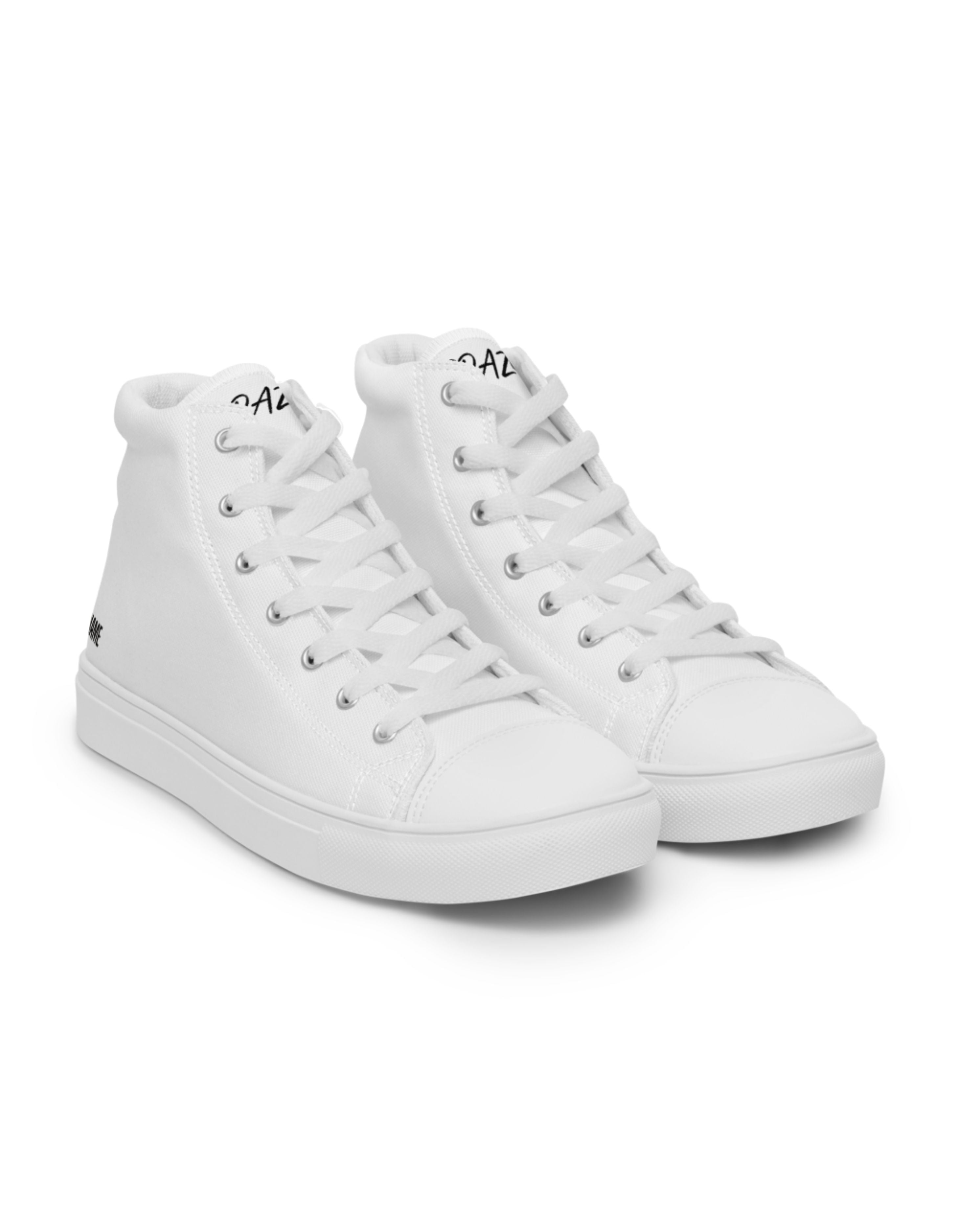 "SAY MY NAME" women's high white canvas sneakers