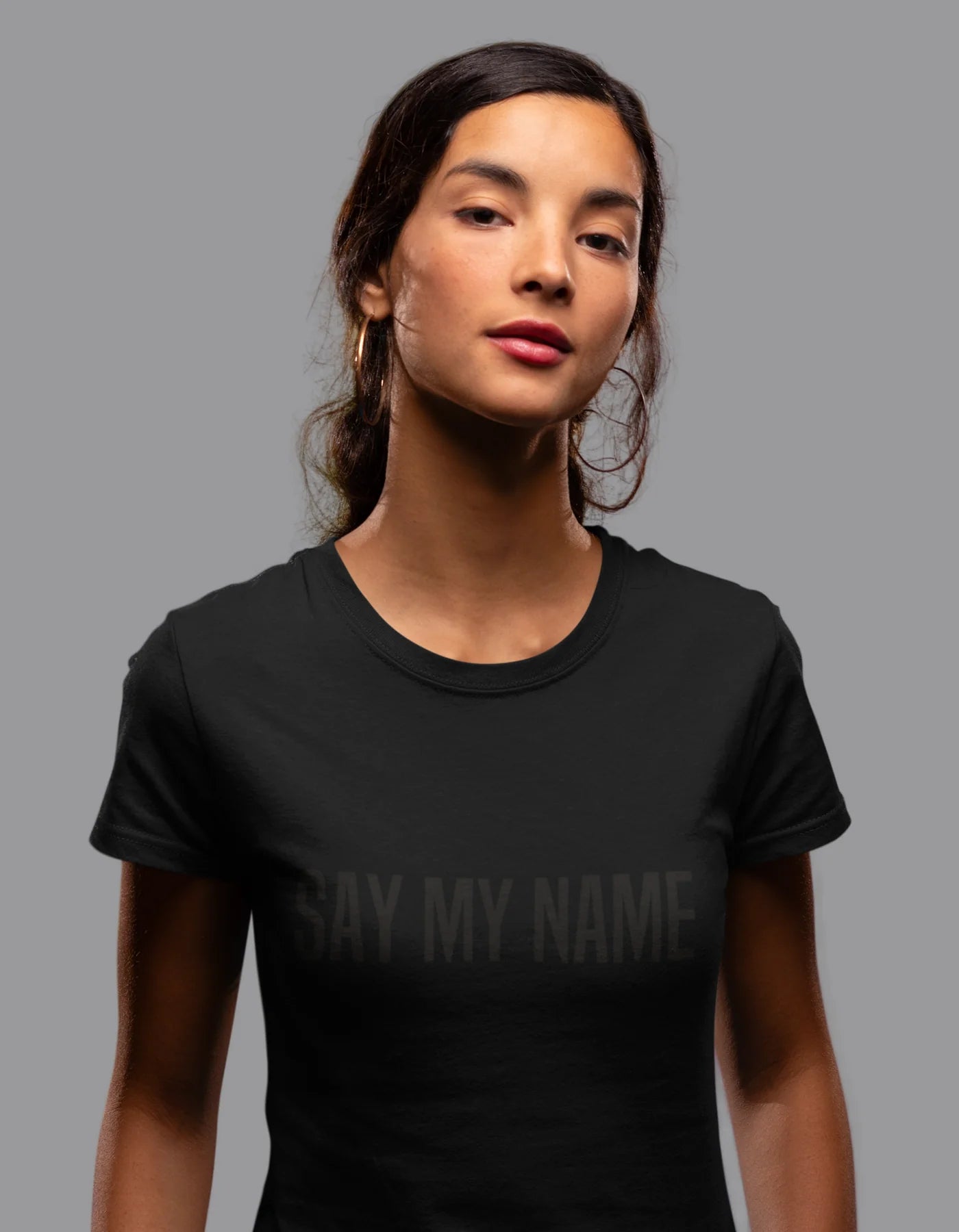 CSG unisex BLACK BLACK “SAY MY NAME” T-SHIRT