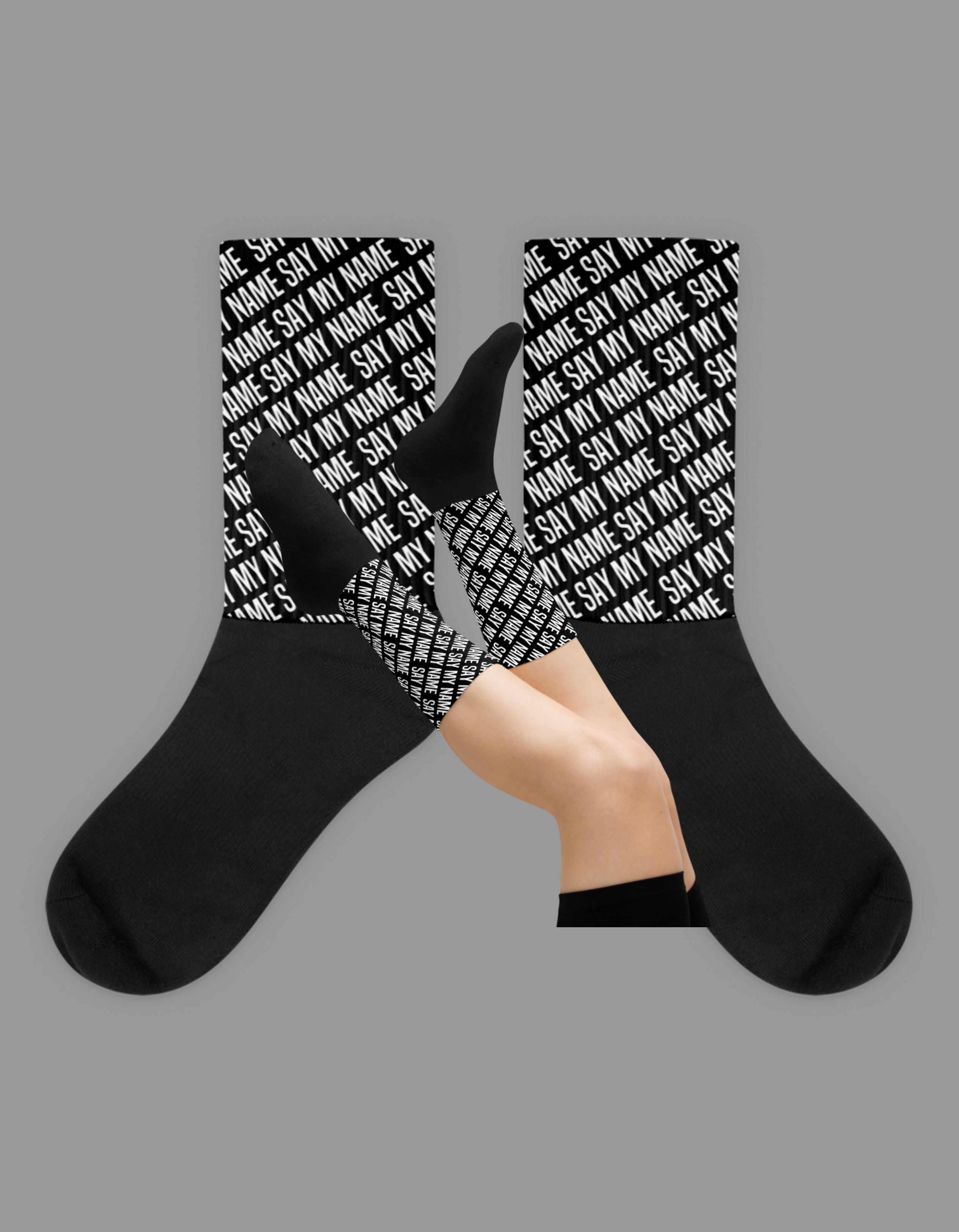 Chaussettes unisexe  BLACK NOIR "SAY MY NAME"