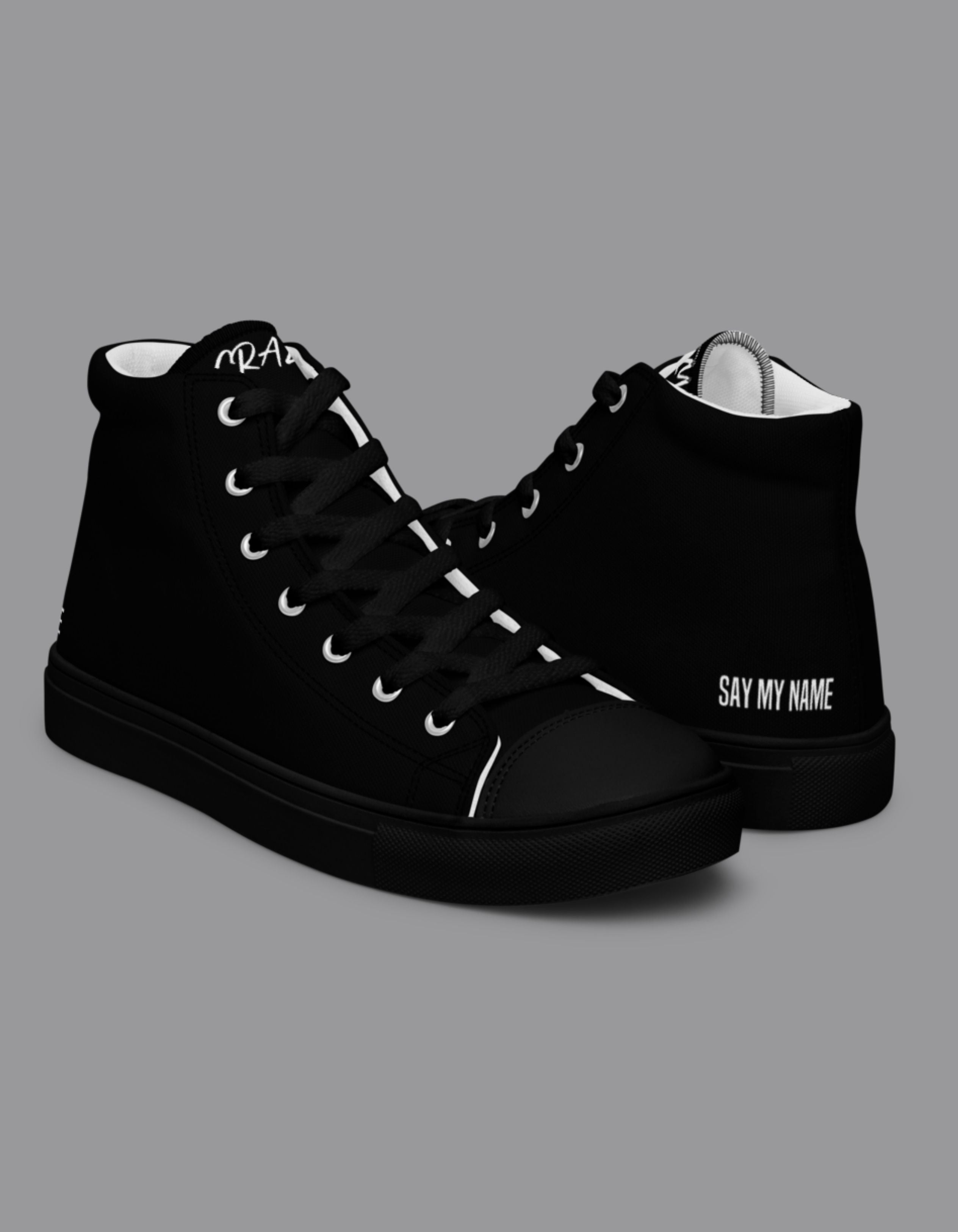 BLACK BLACK "SAY MY NAME" women's high canvas sneakers