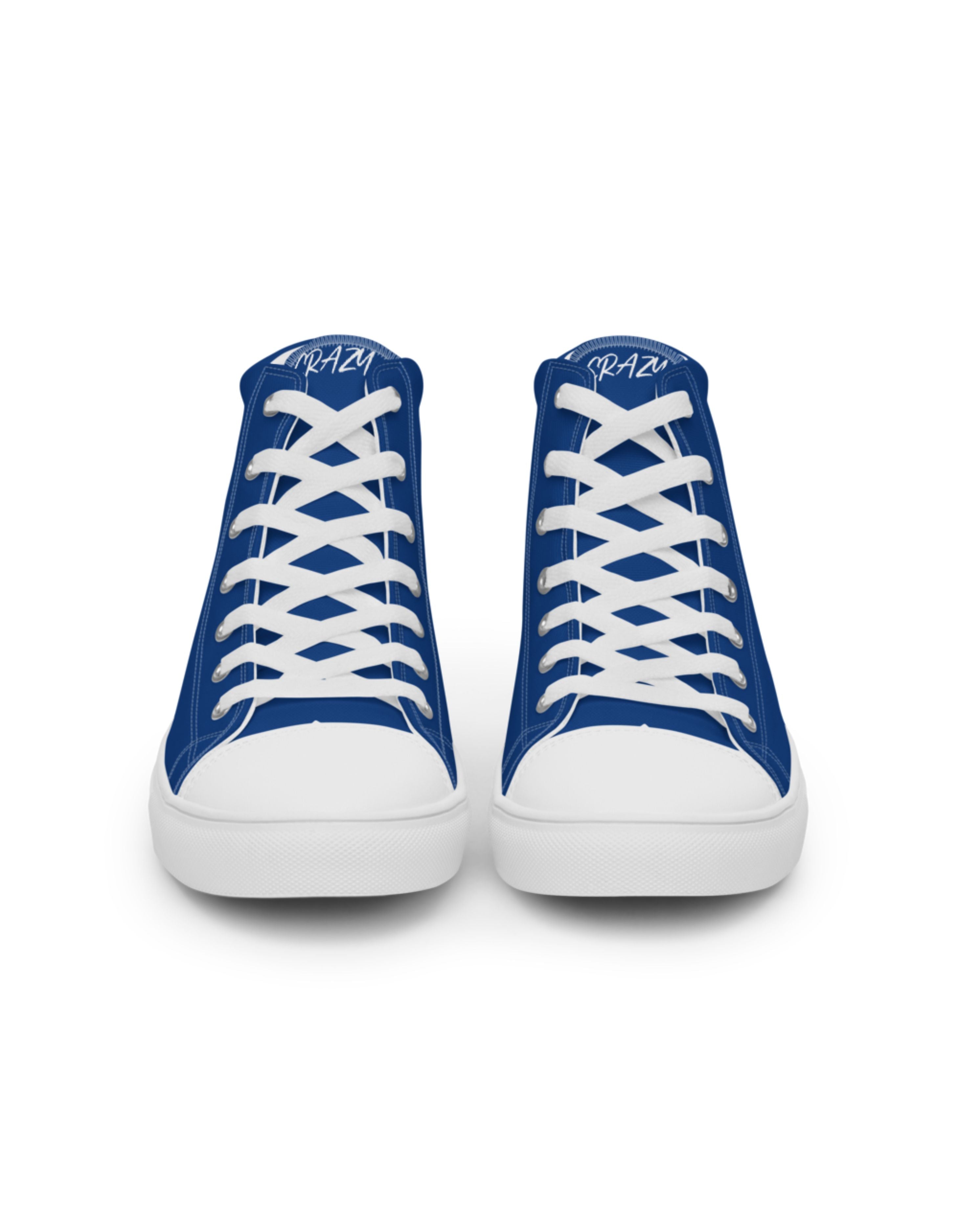 Women's blue canvas high-top sneakers 'SAY MY NAME'