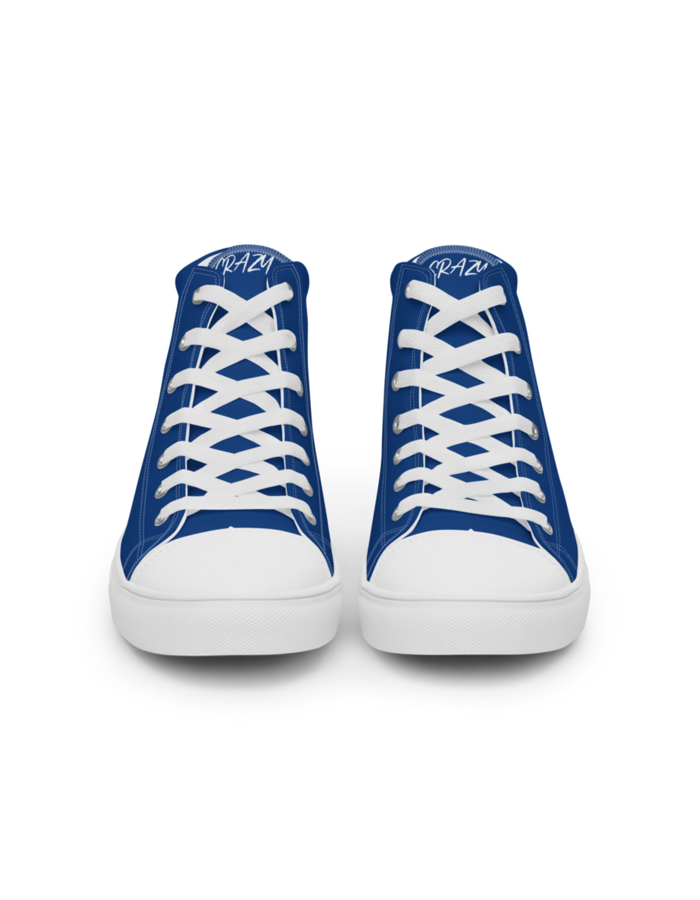 "SAY MY NAME" men's high blue canvas sneakers