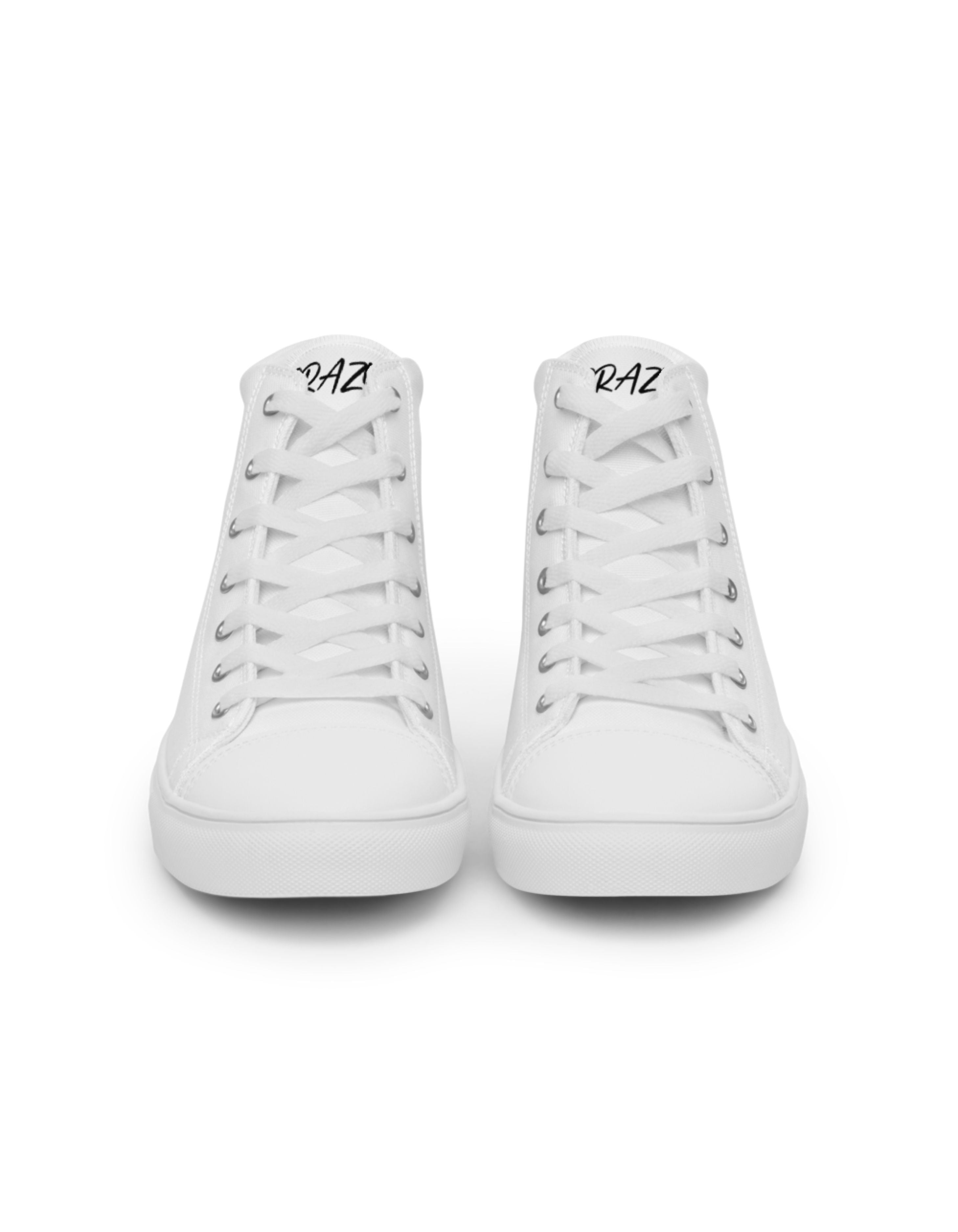 "SAY MY NAME" women's high white canvas sneakers