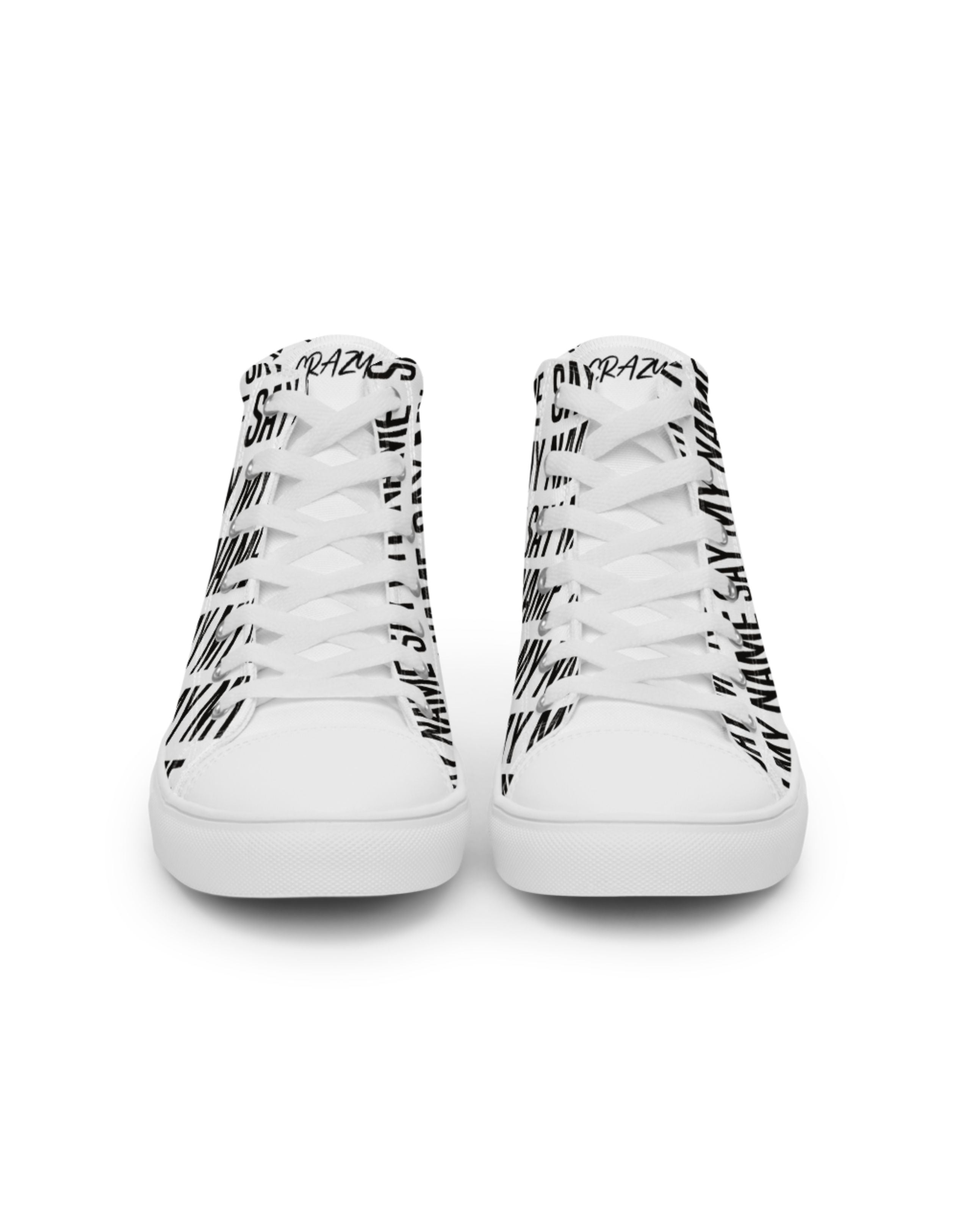 Women's high-top canvas sneakers "SAY MY NAME" Multi black