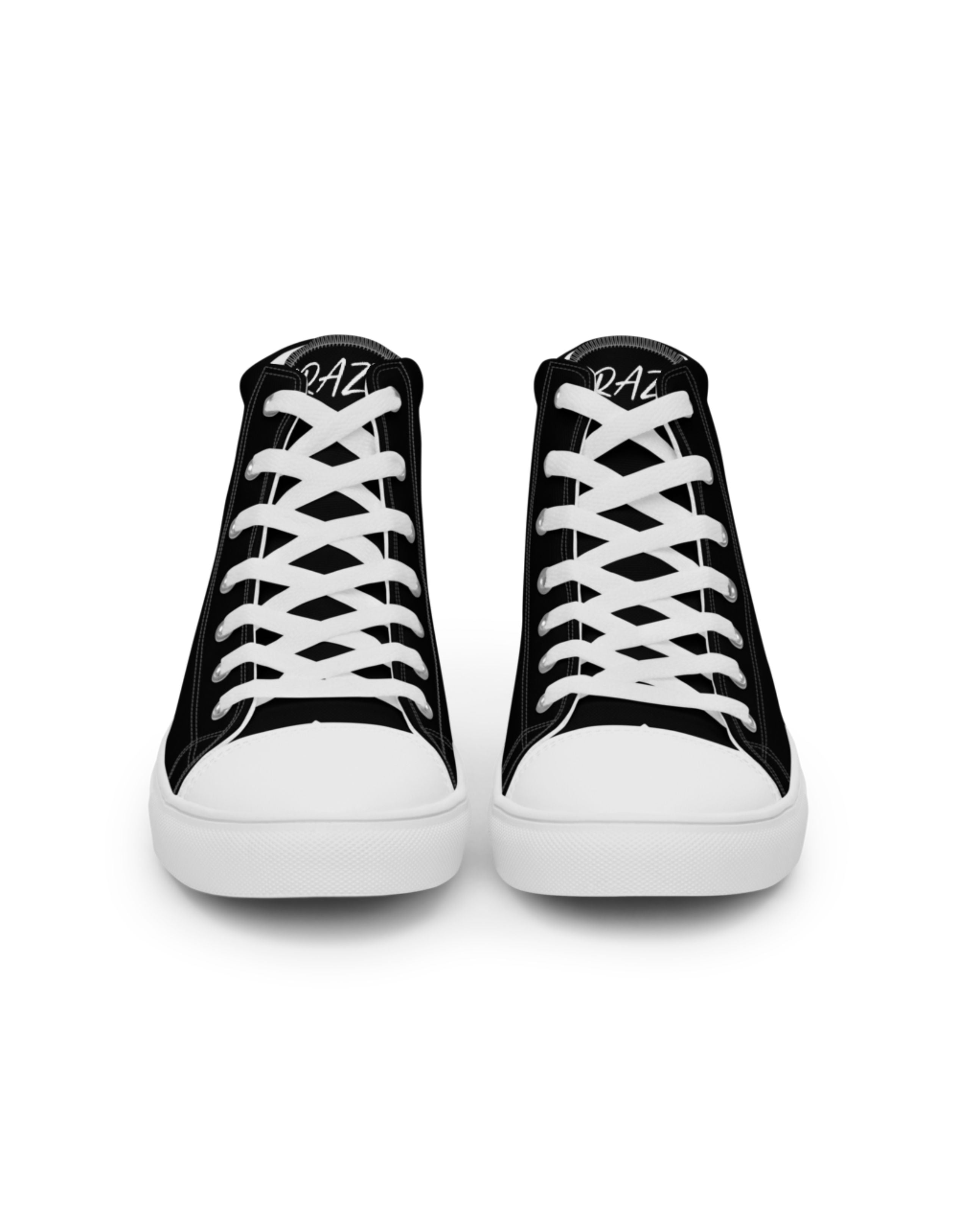 "SAY MY NAME" women's high black canvas sneakers