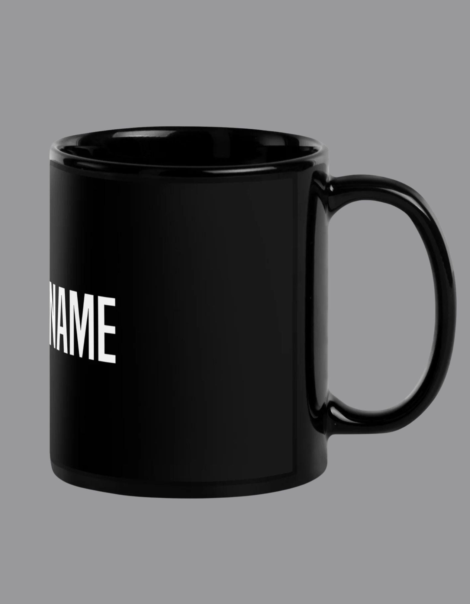 Glossy black mug "SAY MY NAME"