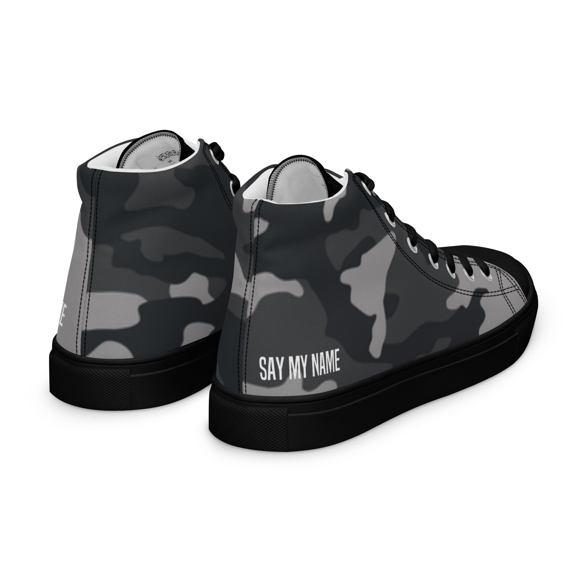Baskets hautes camouflage gris en toile homme "SAY MY NAME"