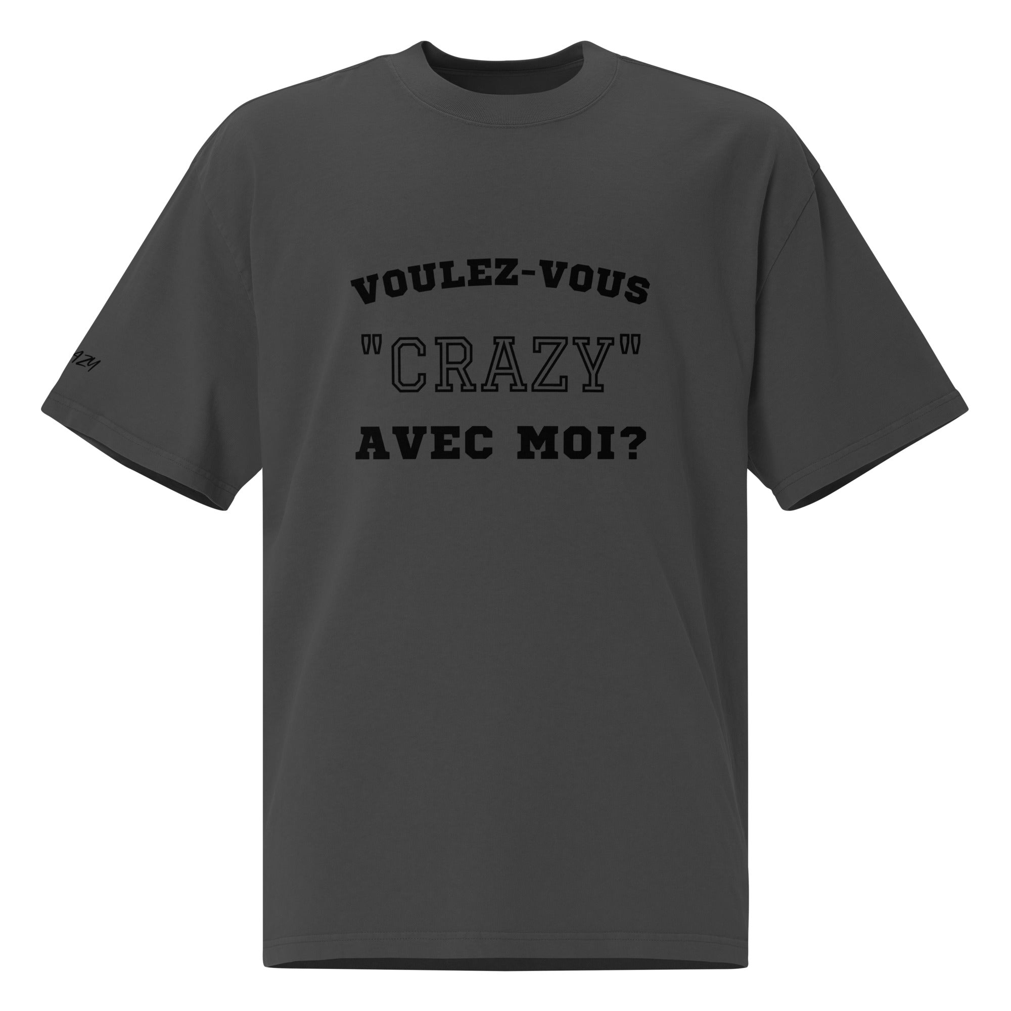 Vervaagd oversized t-shirt "Voulez-vous..."