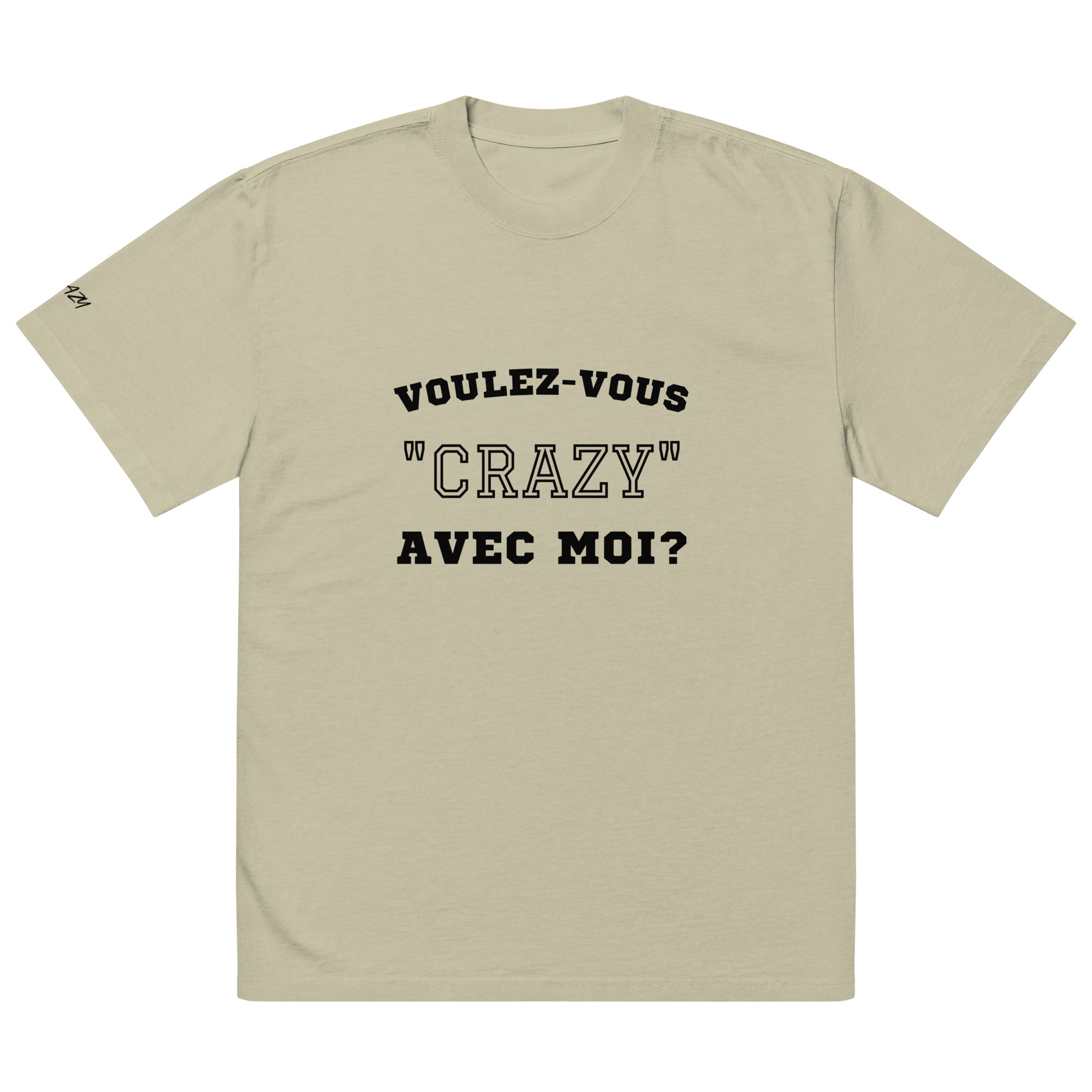Vervaagd oversized t-shirt "Voulez-vous..."