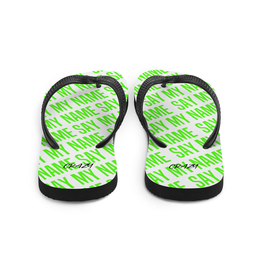 Tongs Unisexe "SAY MY NAME" Vert Fluo