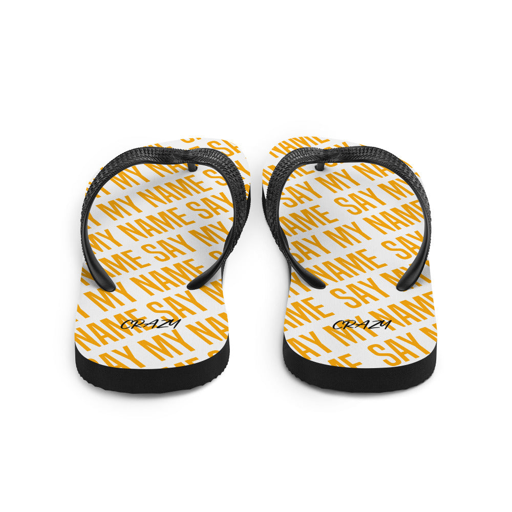 Tongs Unisexe "SAY MY NAME" Orange Fluo