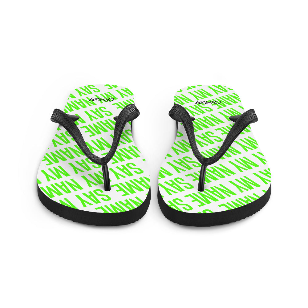 Tongs Unisexe "SAY MY NAME" Vert Fluo