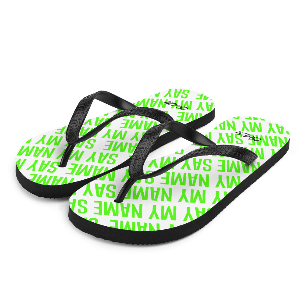 Tongs Unisexe "SAY MY NAME" Vert Fluo