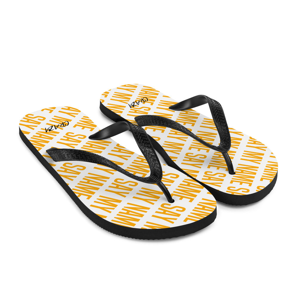 Tongs Unisexe "SAY MY NAME" Orange Fluo