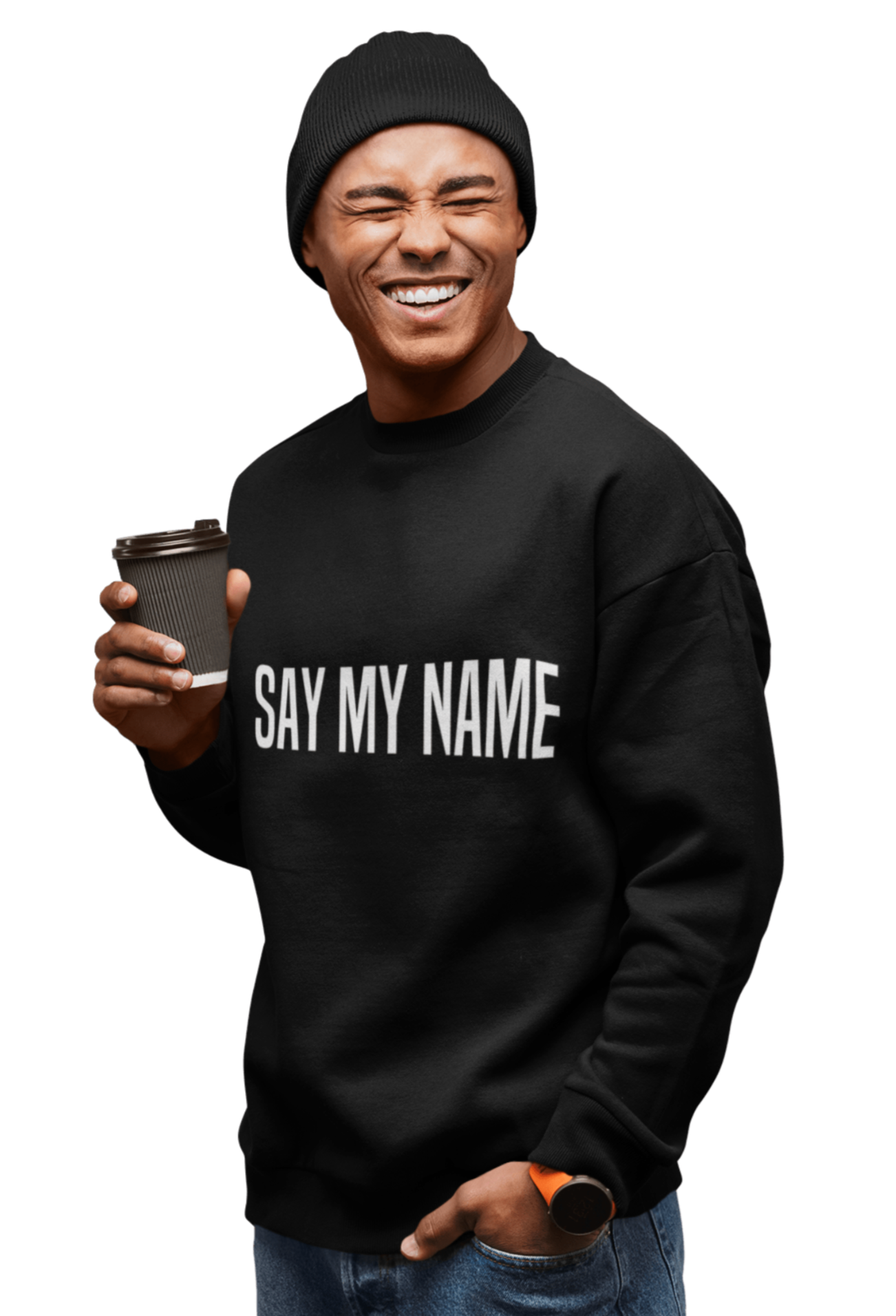 SWEATSHIRT CSG unisexe "SAY MY NAME" blanc