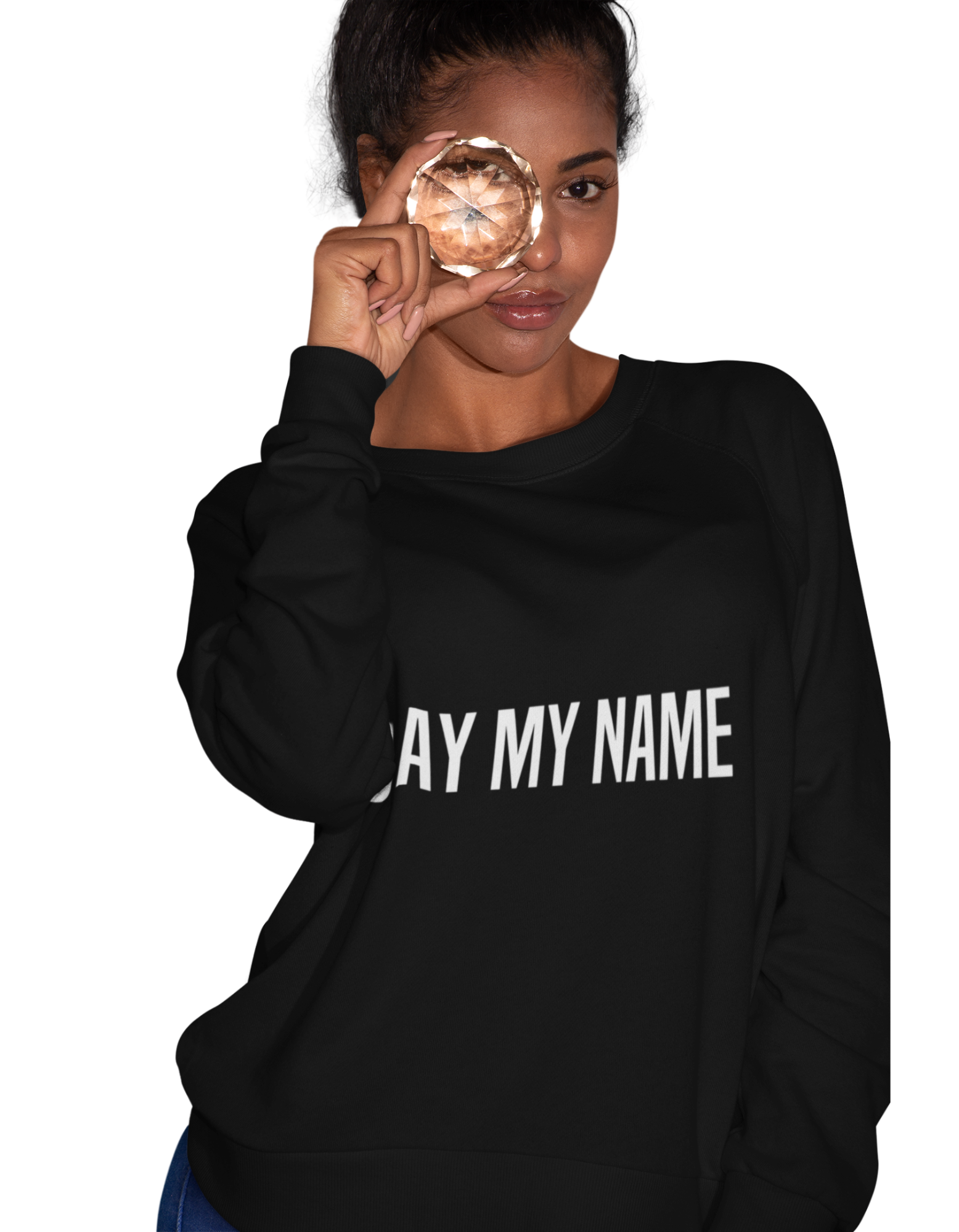 SWEATSHIRT CSG unisexe "SAY MY NAME" blanc