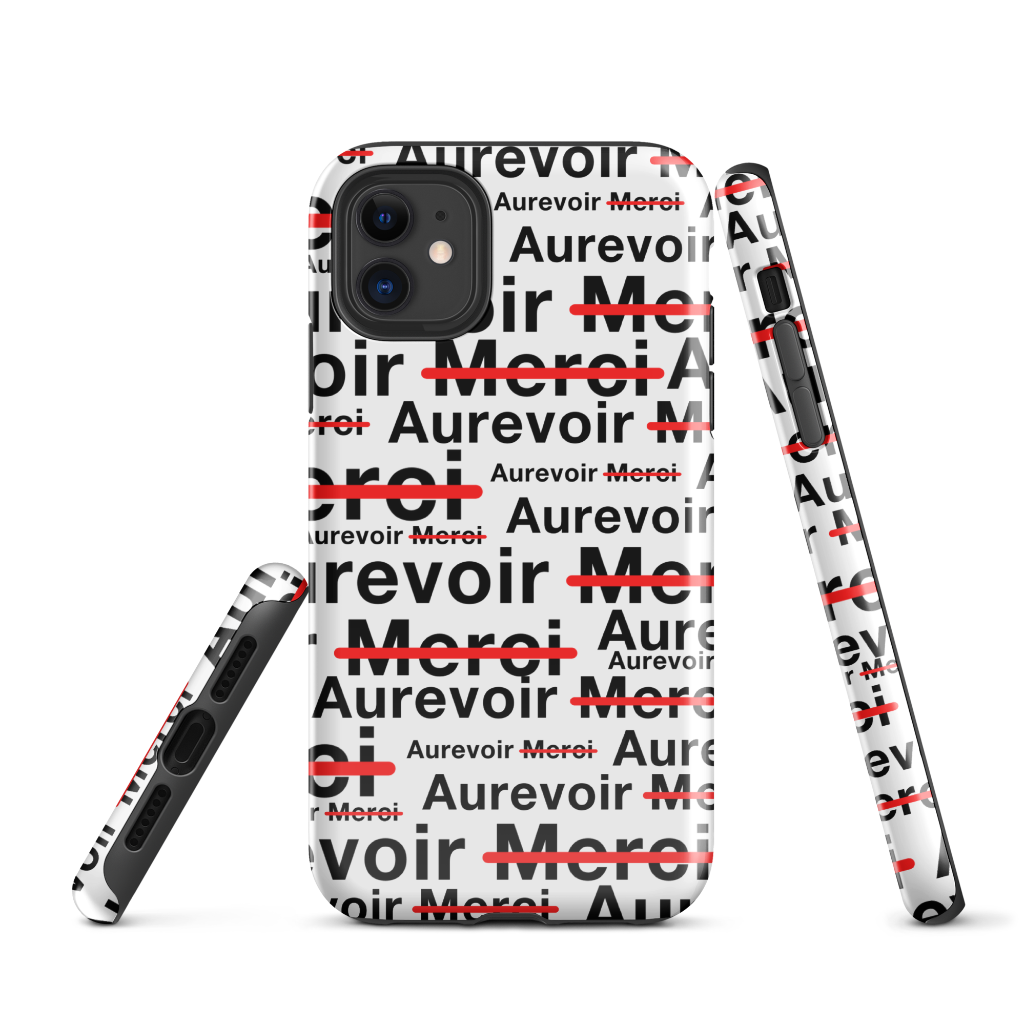Coque blanche "AUREVOIR MERCI" pour iPhone®