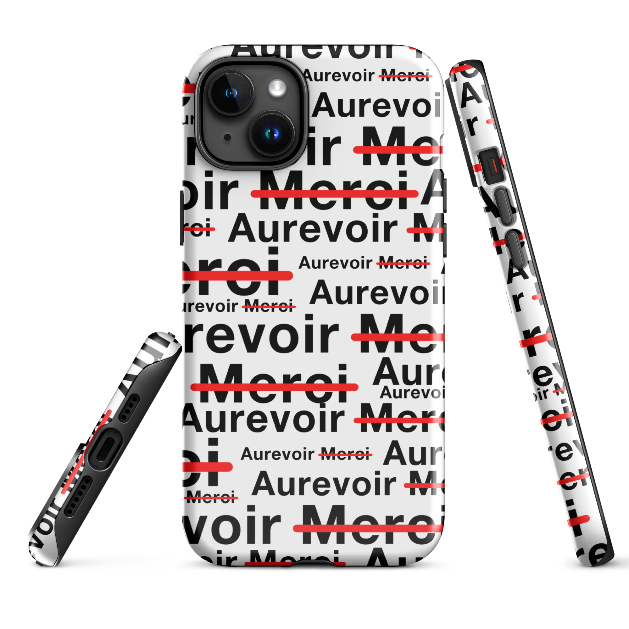 Coque blanche "AUREVOIR MERCI" pour iPhone®