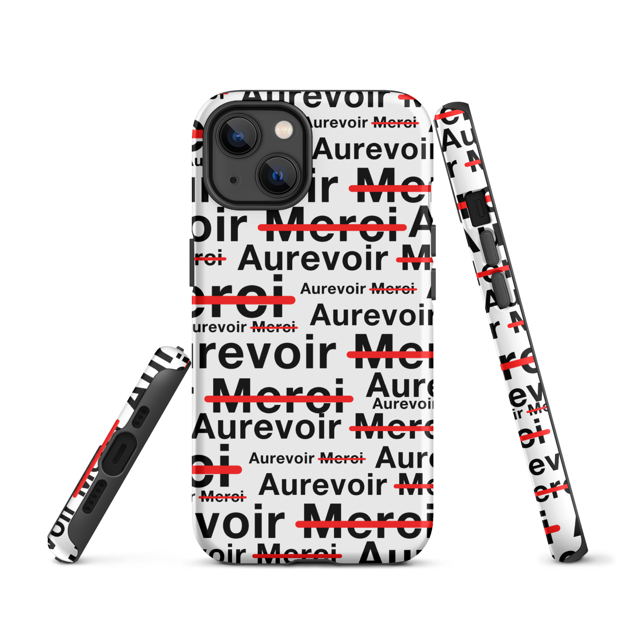 Coque blanche "AUREVOIR MERCI" pour iPhone®