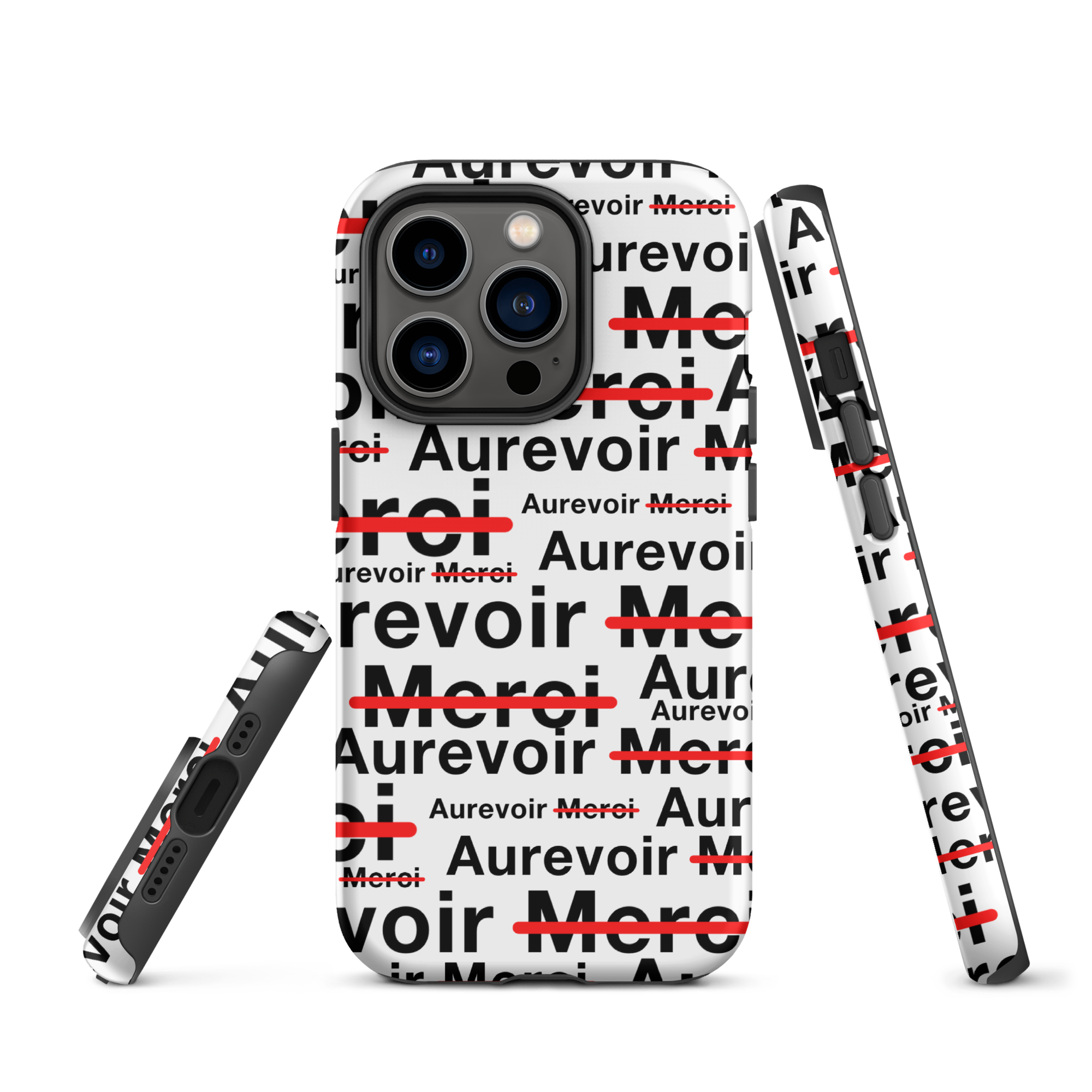 Coque blanche "AUREVOIR MERCI" pour iPhone®