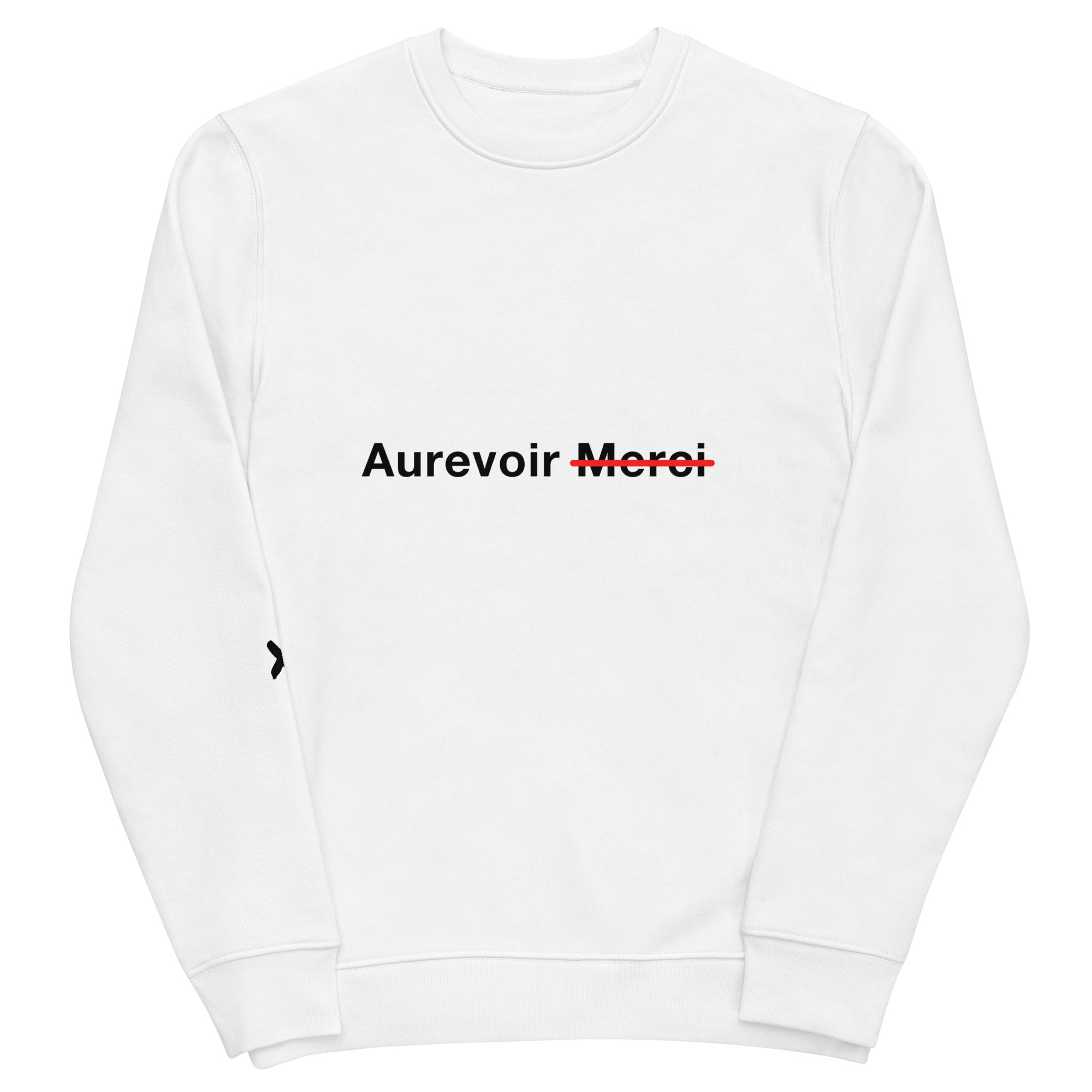 "AUREVOIR MERCI" white unisex SWEATSHIRT