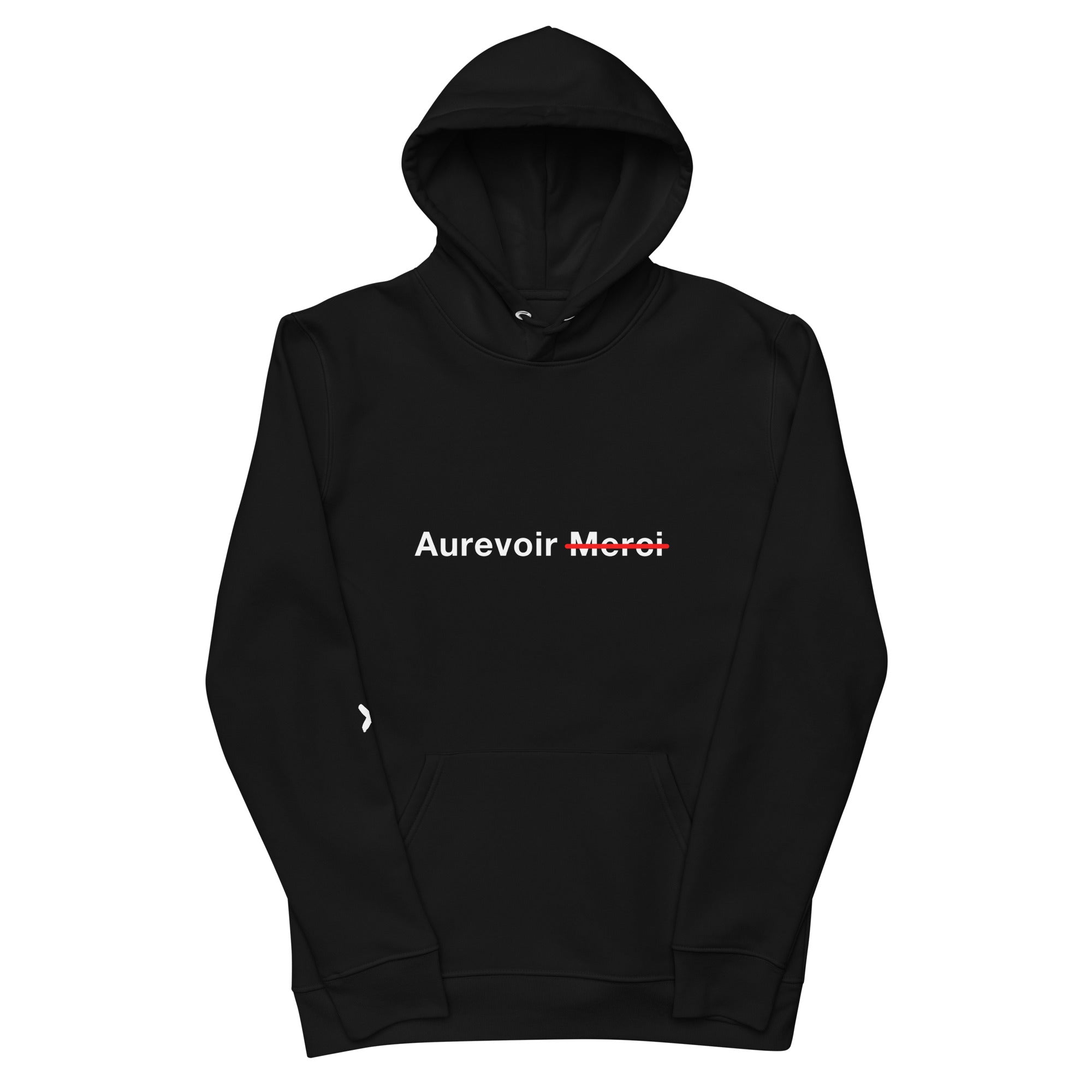 HOODIE Unisexe noir "AUREVOIR MERCI"