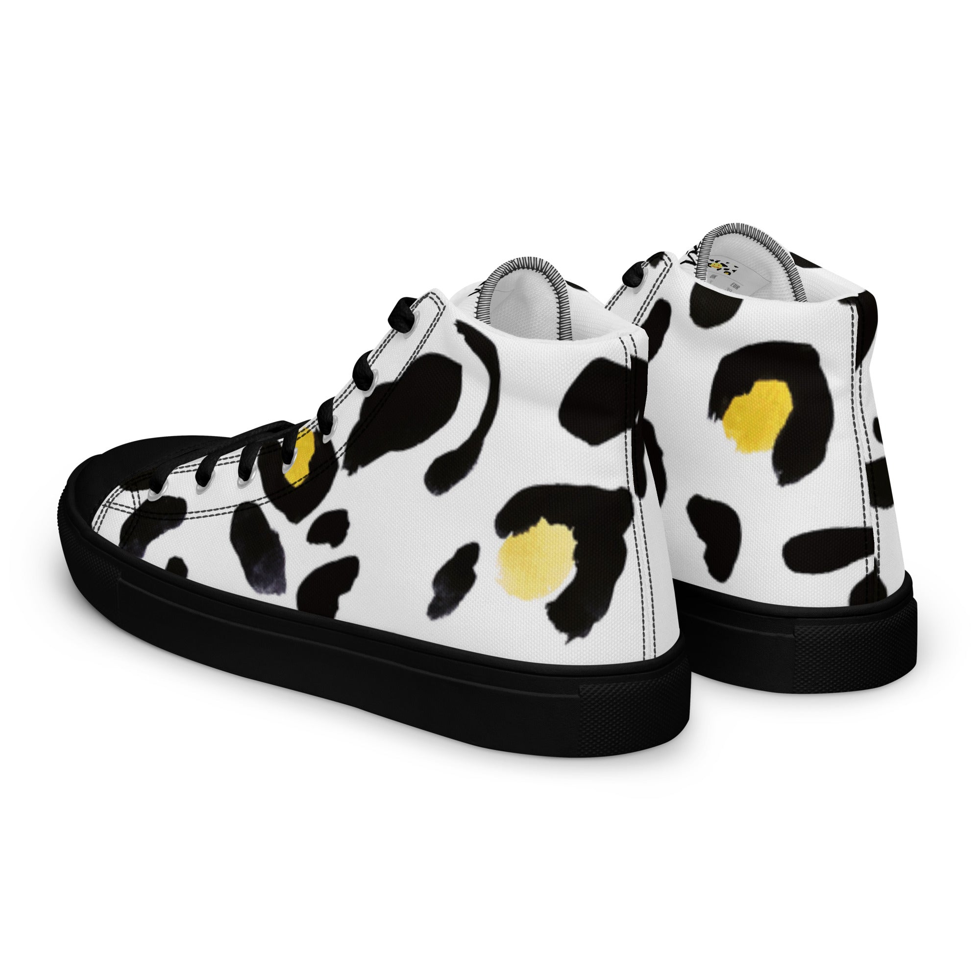 Leopard women's high canvas sneakers