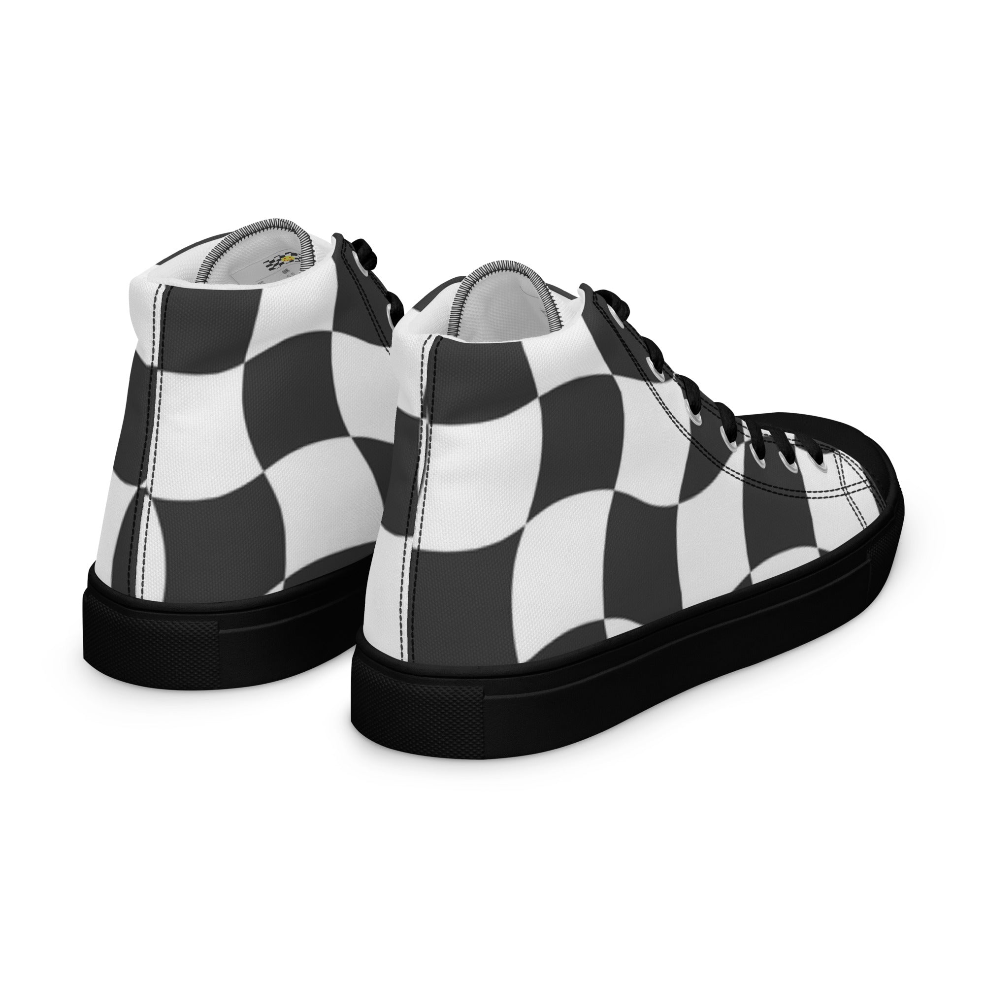 Damier hoge canvas damessneakers