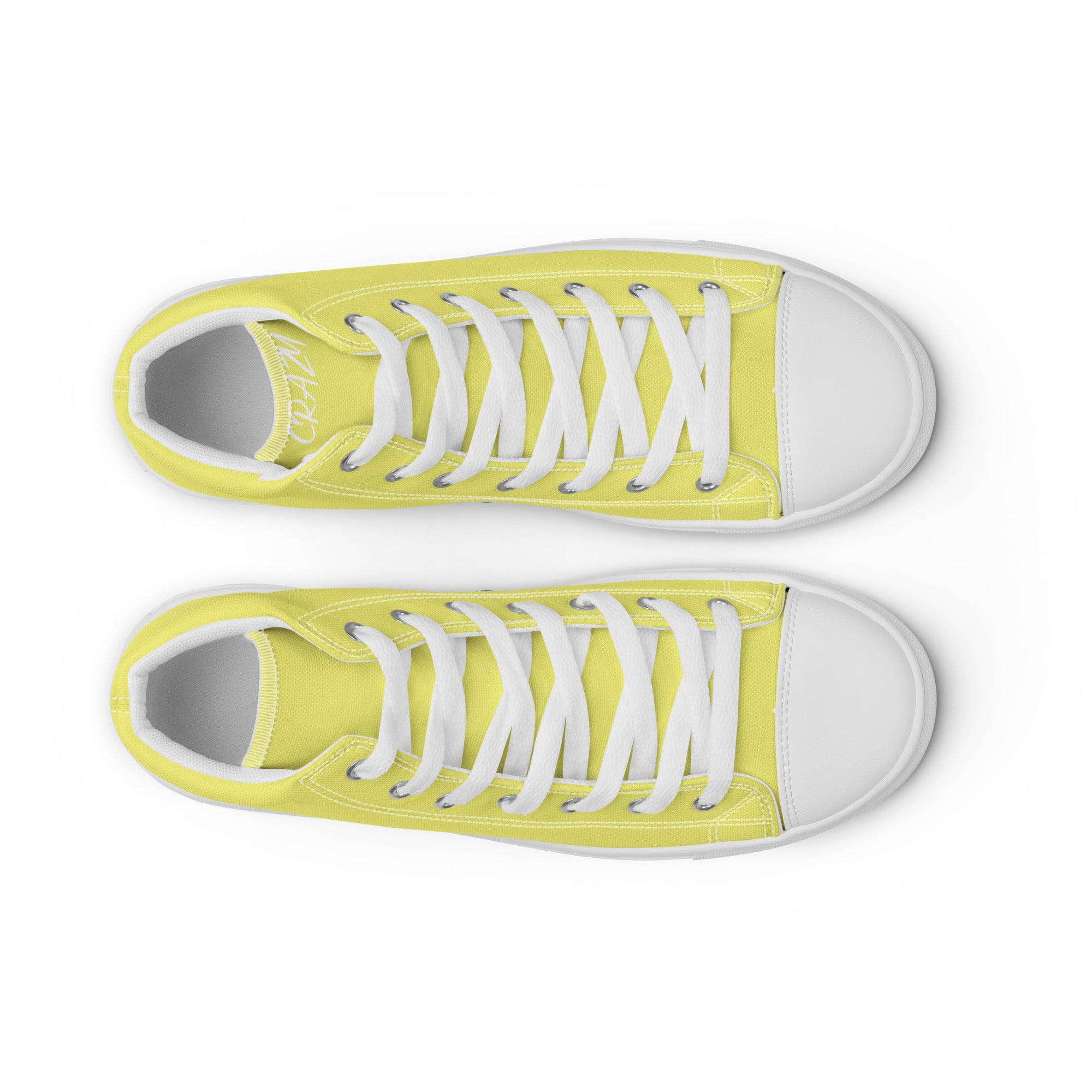 Women's yellow high-top canvas sneakers "SAY MY NAME"