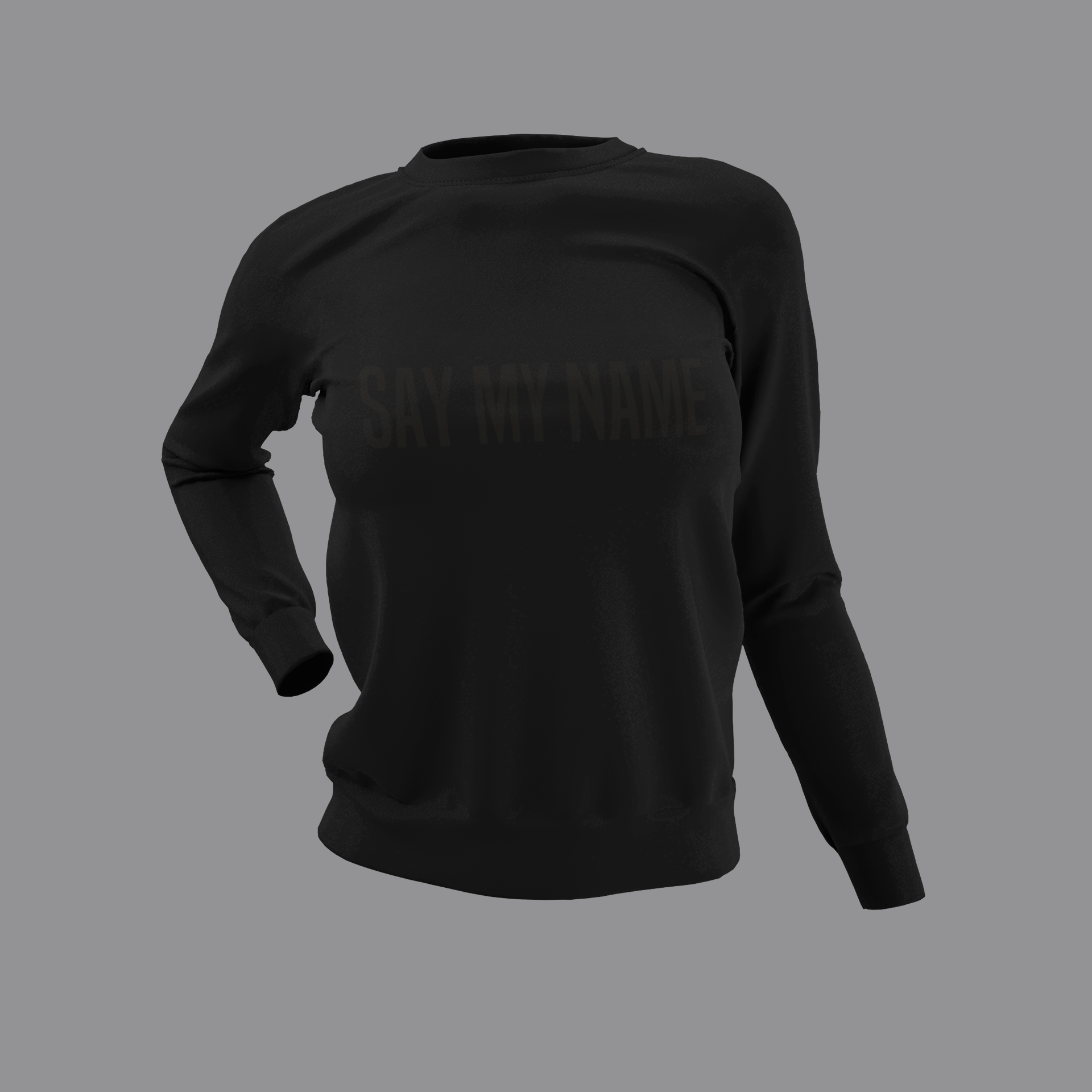SWEATSHIRT CSG Woman BLACK NOIR "SAY MY NAME"