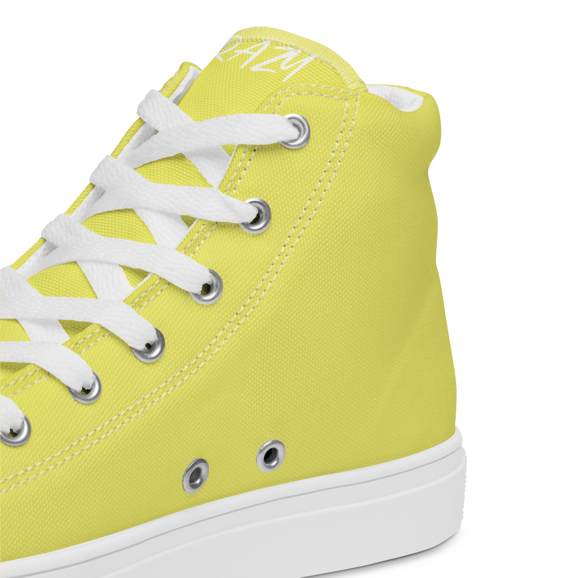 "SAY MY NAME" men's high yellow canvas sneakers