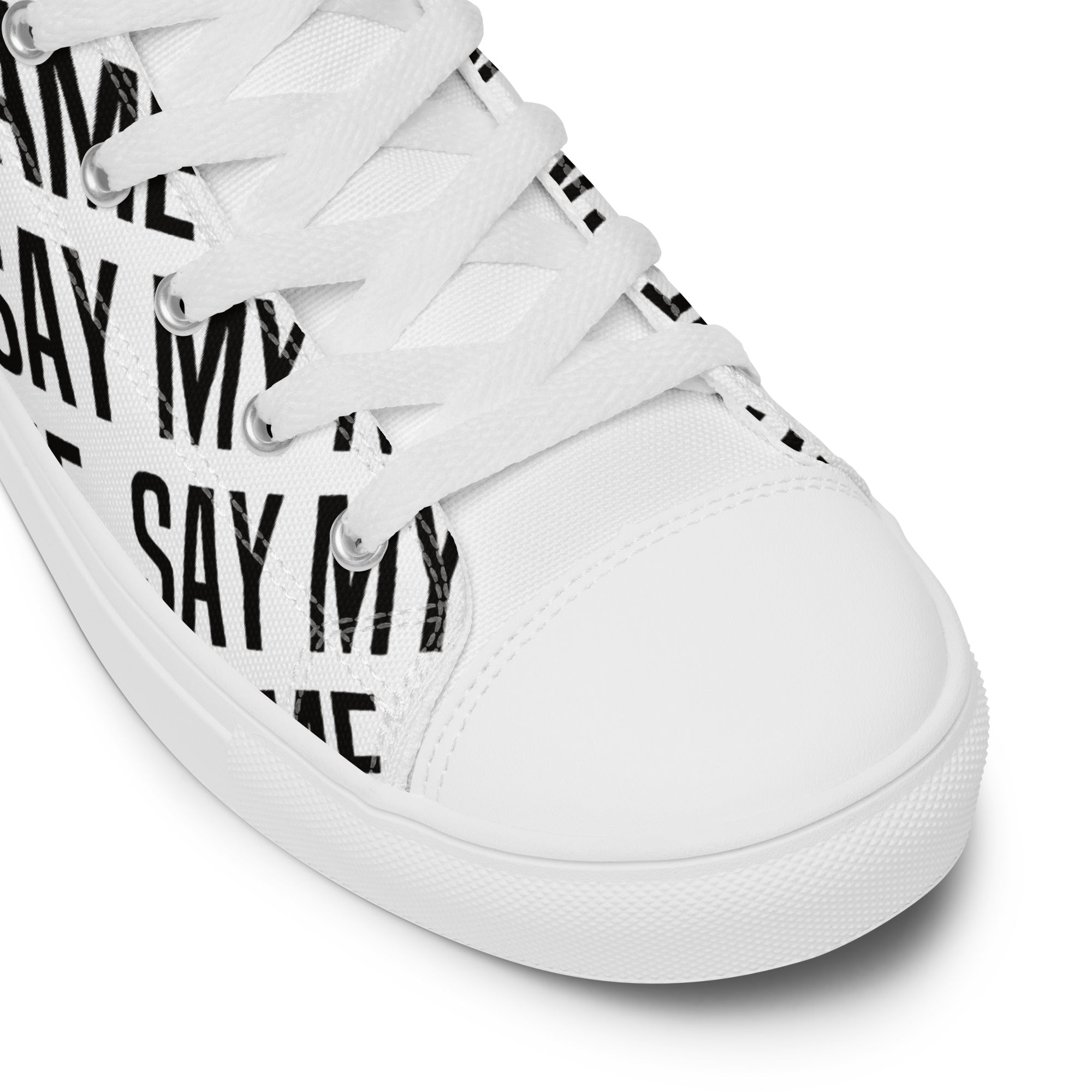 "SAY MY NAME" men's high canvas sneakers Multi black