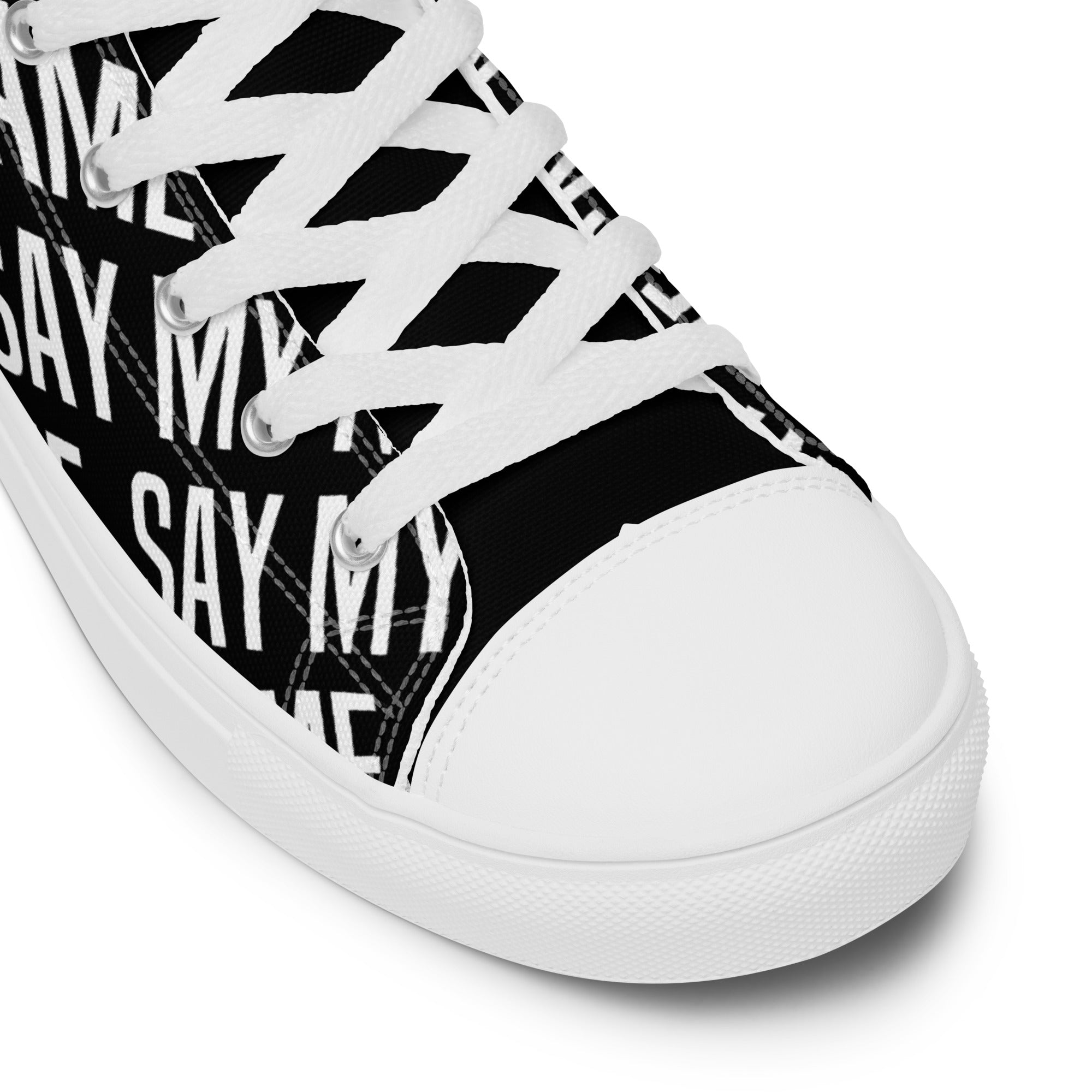 "SAY MY NAME" men's high black canvas sneakers Multi