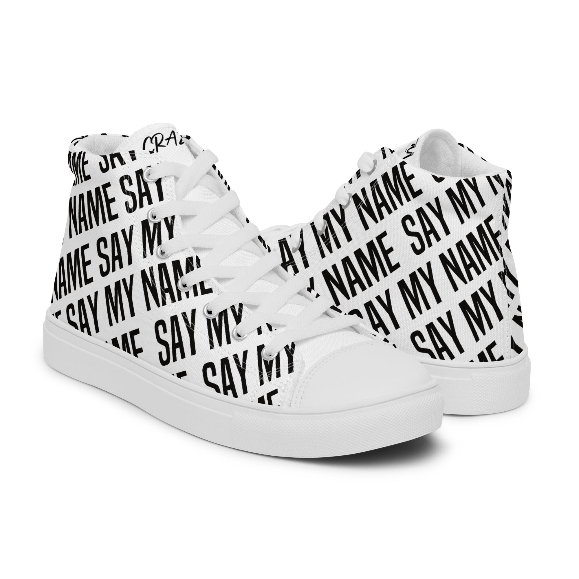 Baskets hautes blanches en toile  homme "SAY MY NAME" Multi
