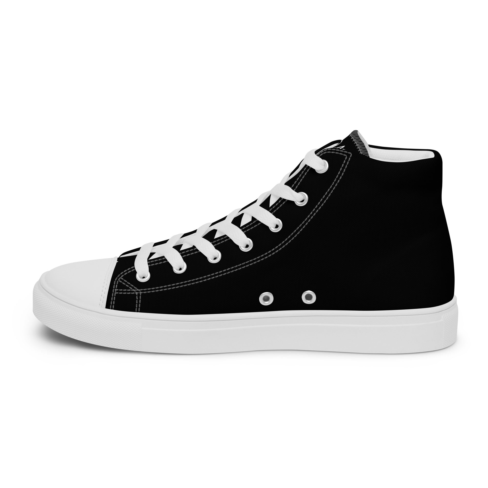 "SAY MY NAME" men's high-top black canvas sneakers