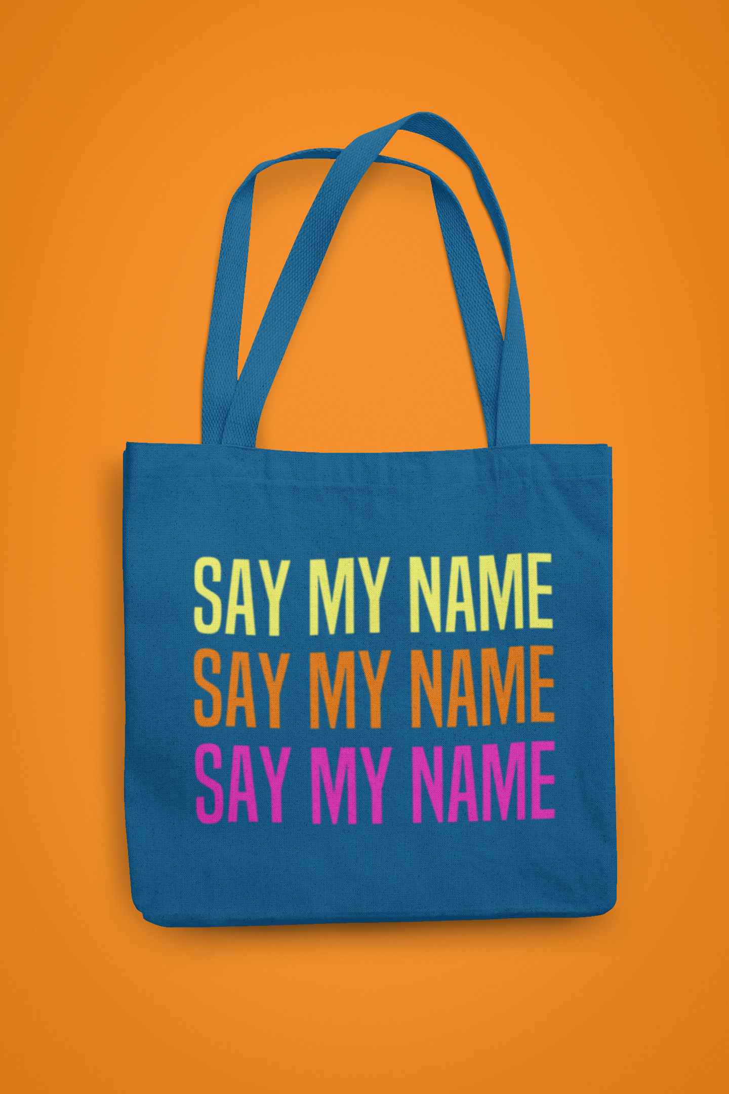 CSG Fluo "SAY MY NAME"  Denim Tote Bag