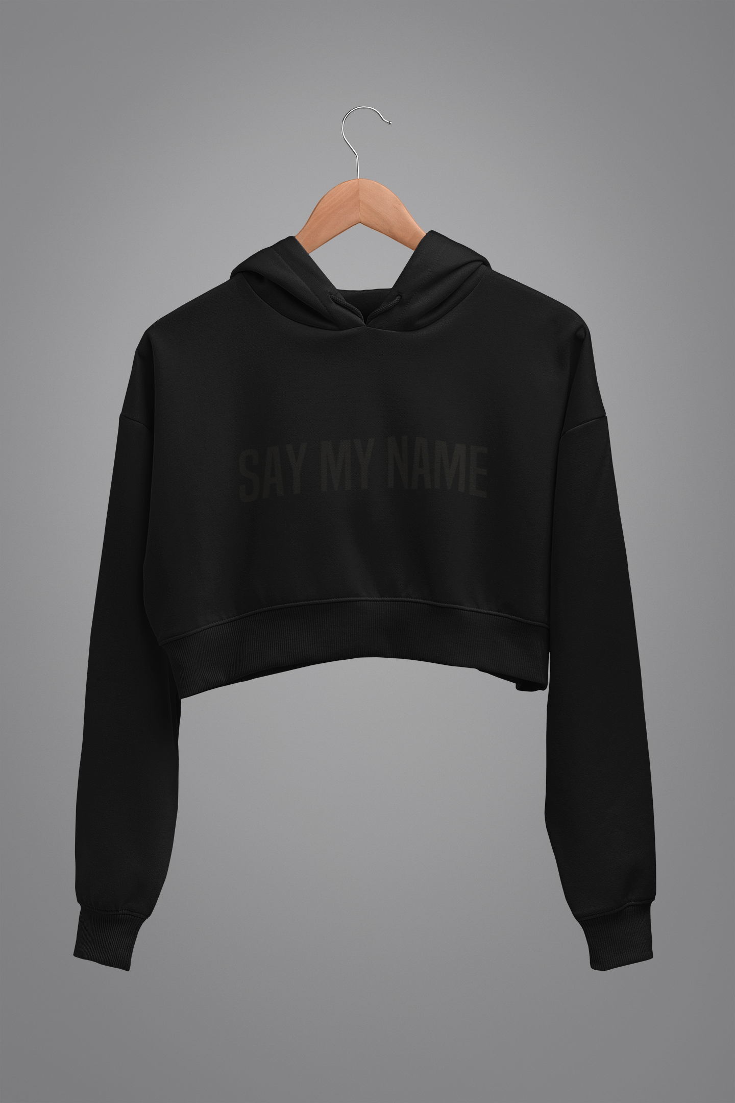 Cropped HOODIE CSG BLACK NOIR "SAY MY NAME"