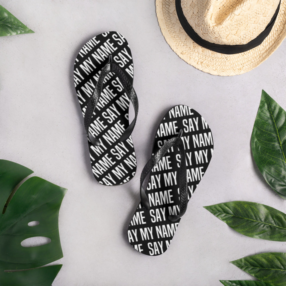 Tongs Unisexe "SAY MY NAME" noires