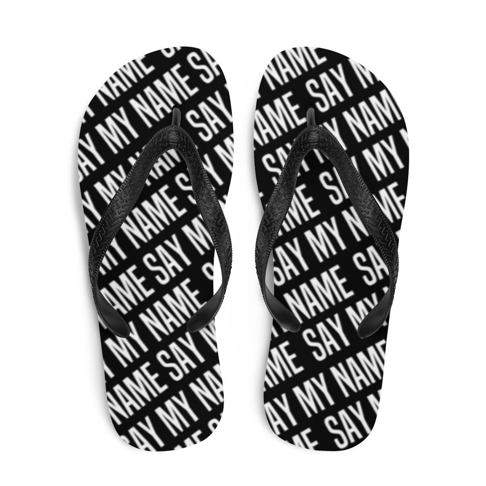 Zwarte Unisex "SAY MY NAME" Flip-Flops