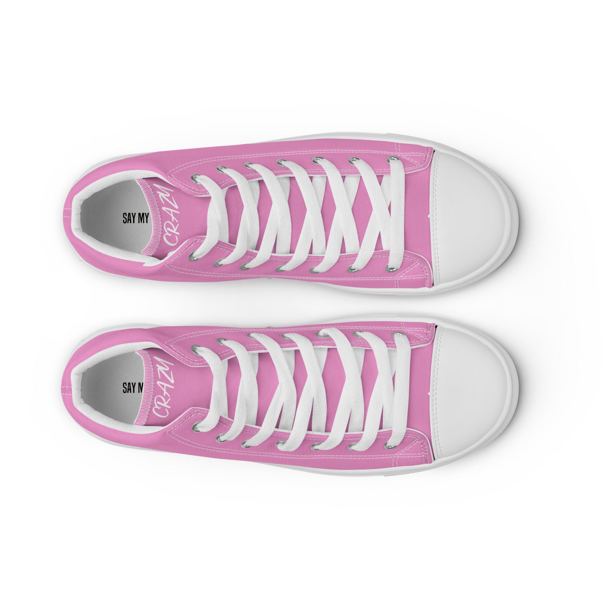 "SAY MY NAME" hoge roze canvas damessneakers