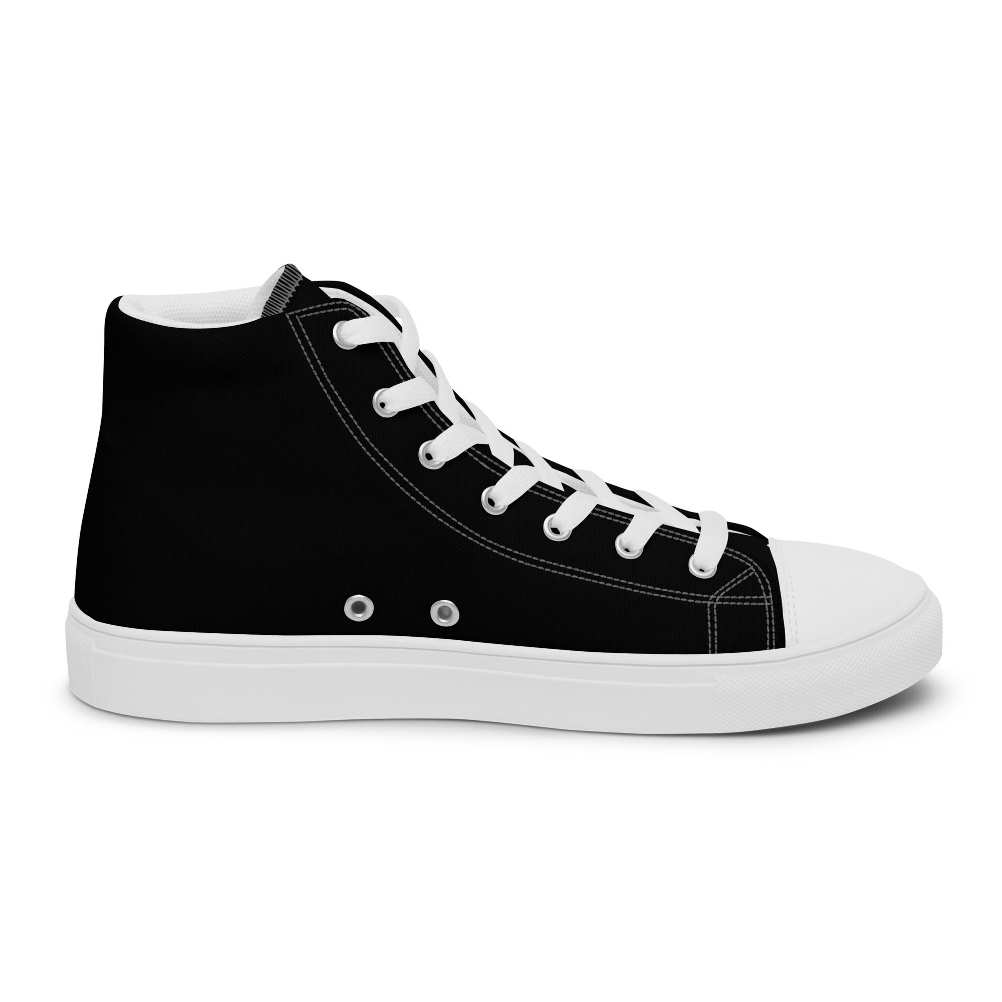 "SAY MY NAME" women's high black canvas sneakers