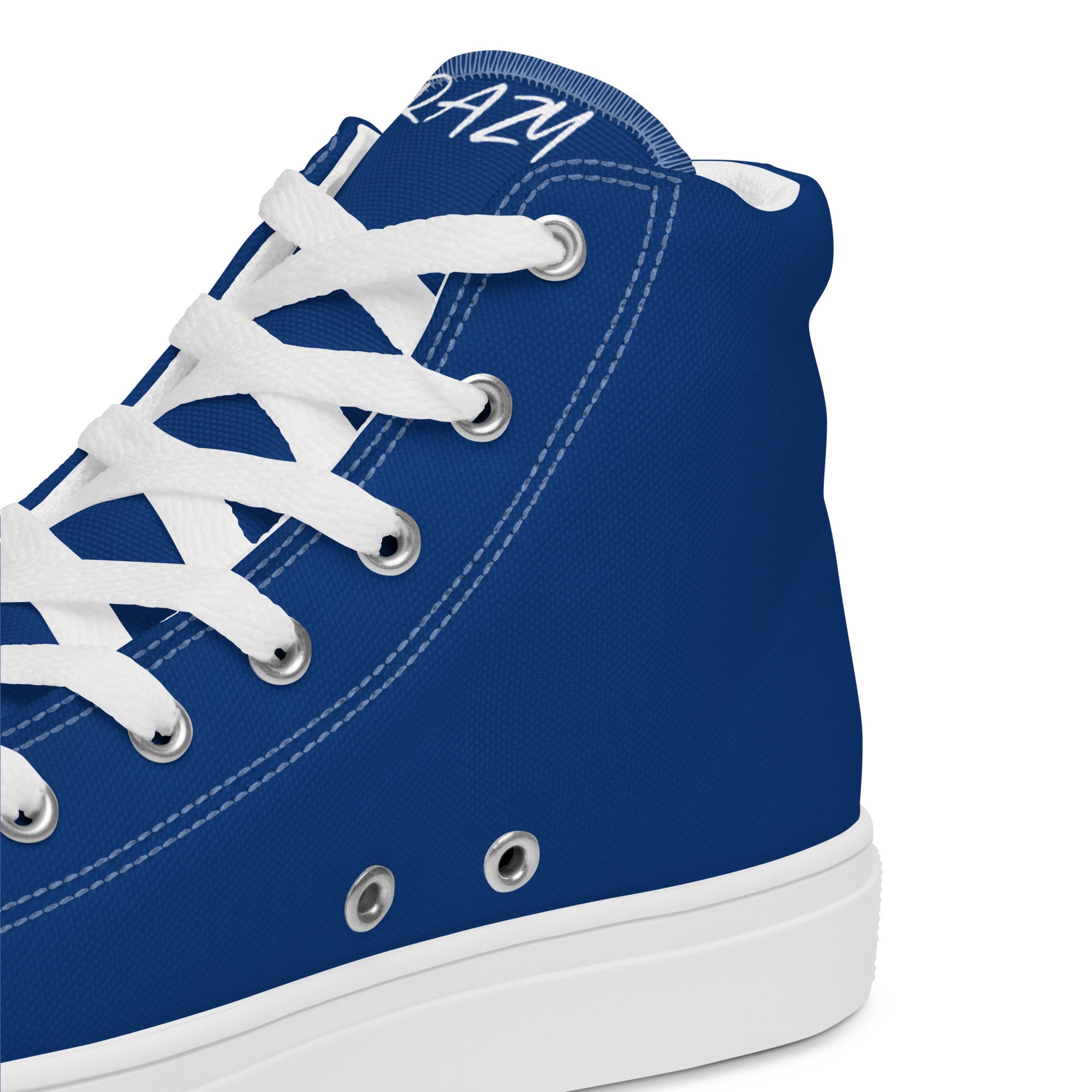 Women's blue canvas high-top sneakers 'SAY MY NAME'