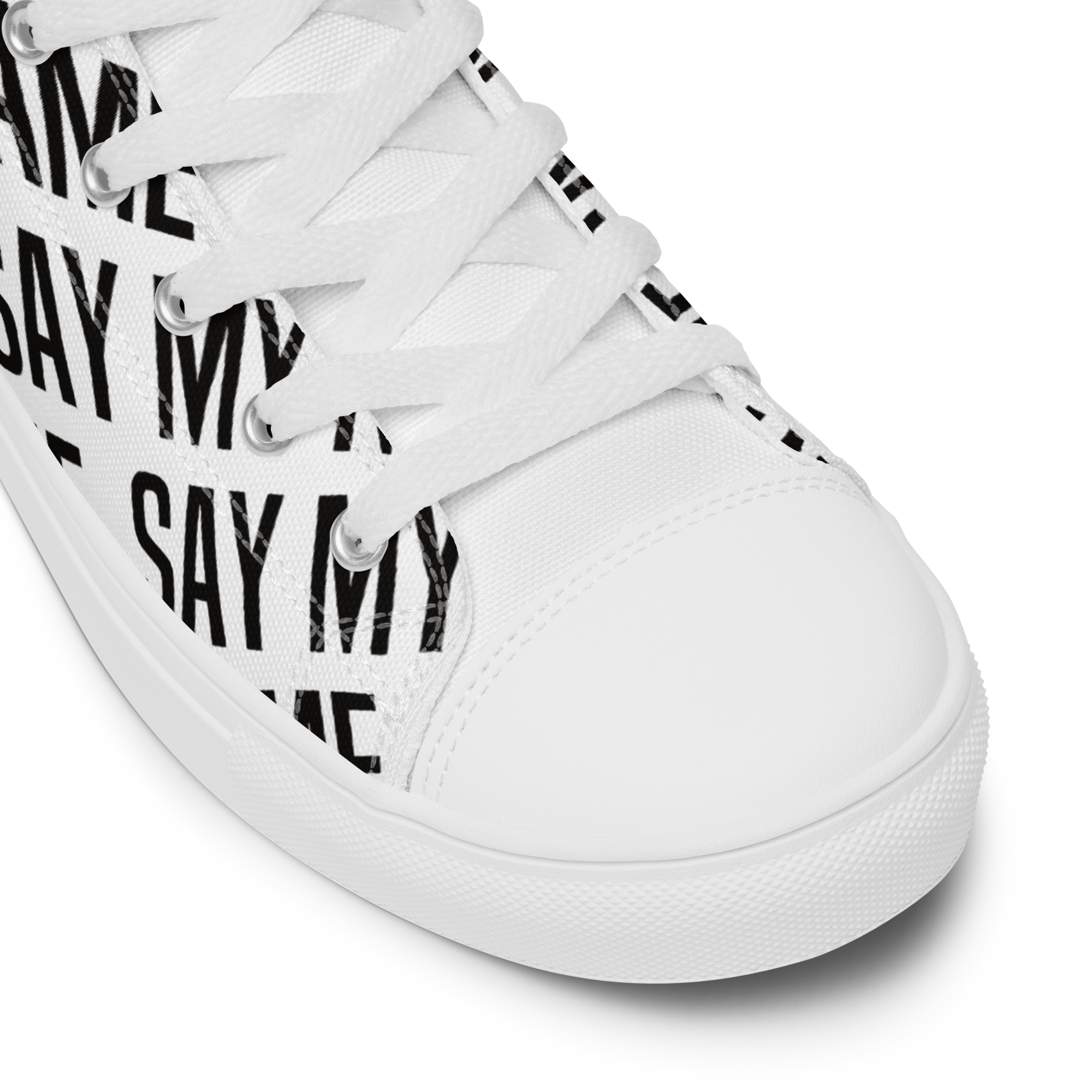 Women's high-top canvas sneakers "SAY MY NAME" Multi black
